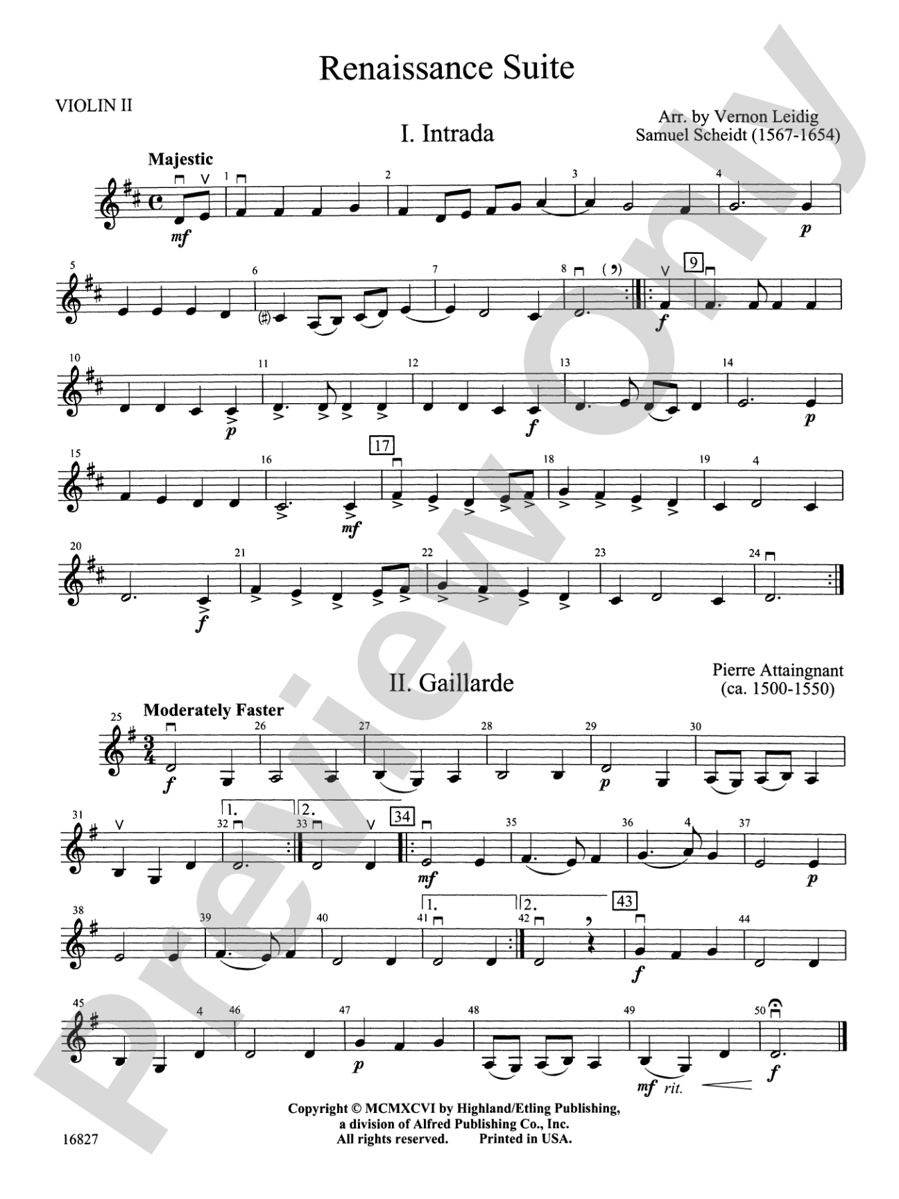 Renaissance Suite: 2nd Violin
