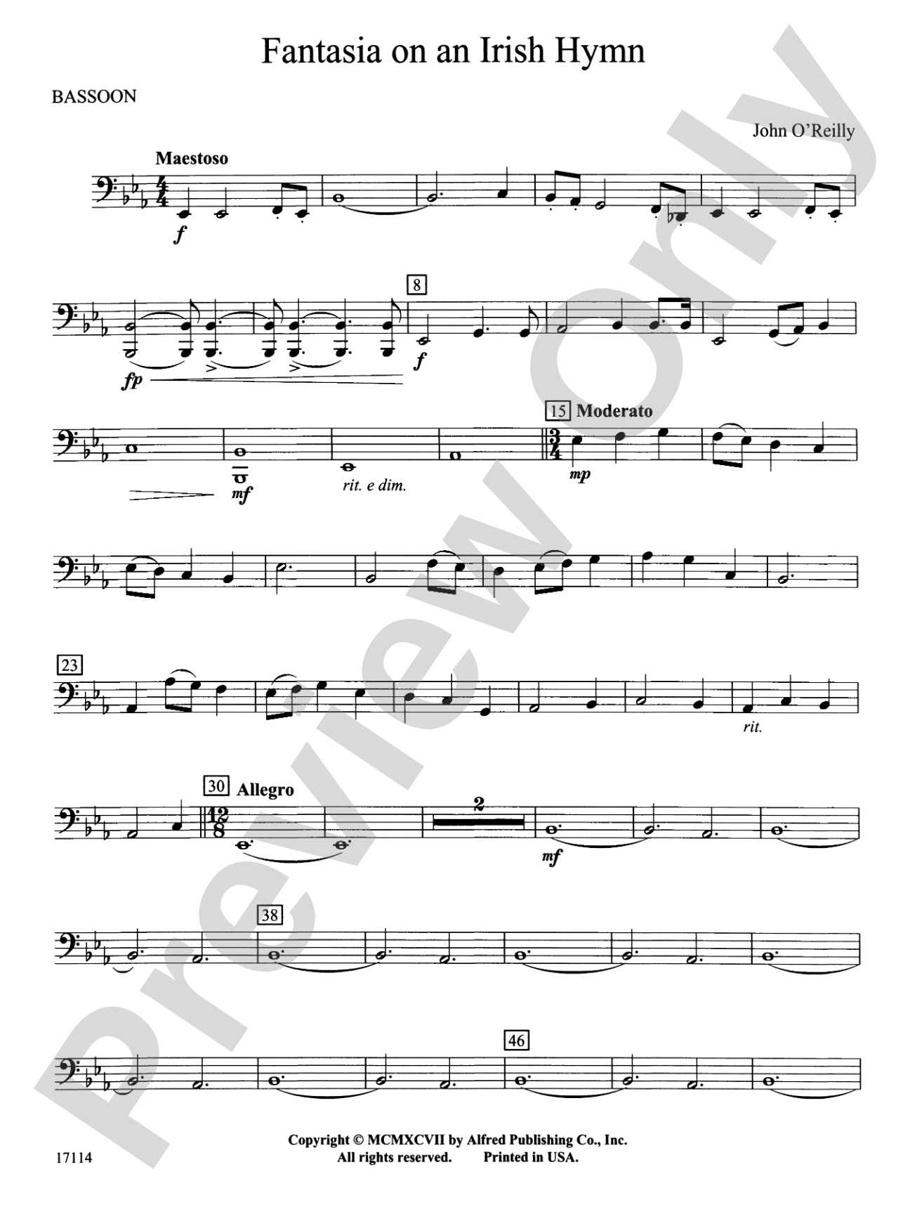 Fantasia on an Irish Hymn: Bassoon
