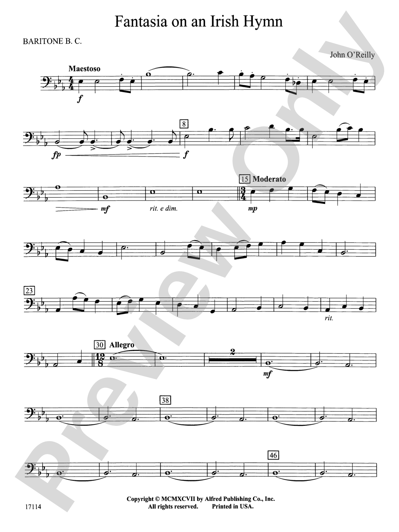 Fantasia on an Irish Hymn: Baritone B.C.