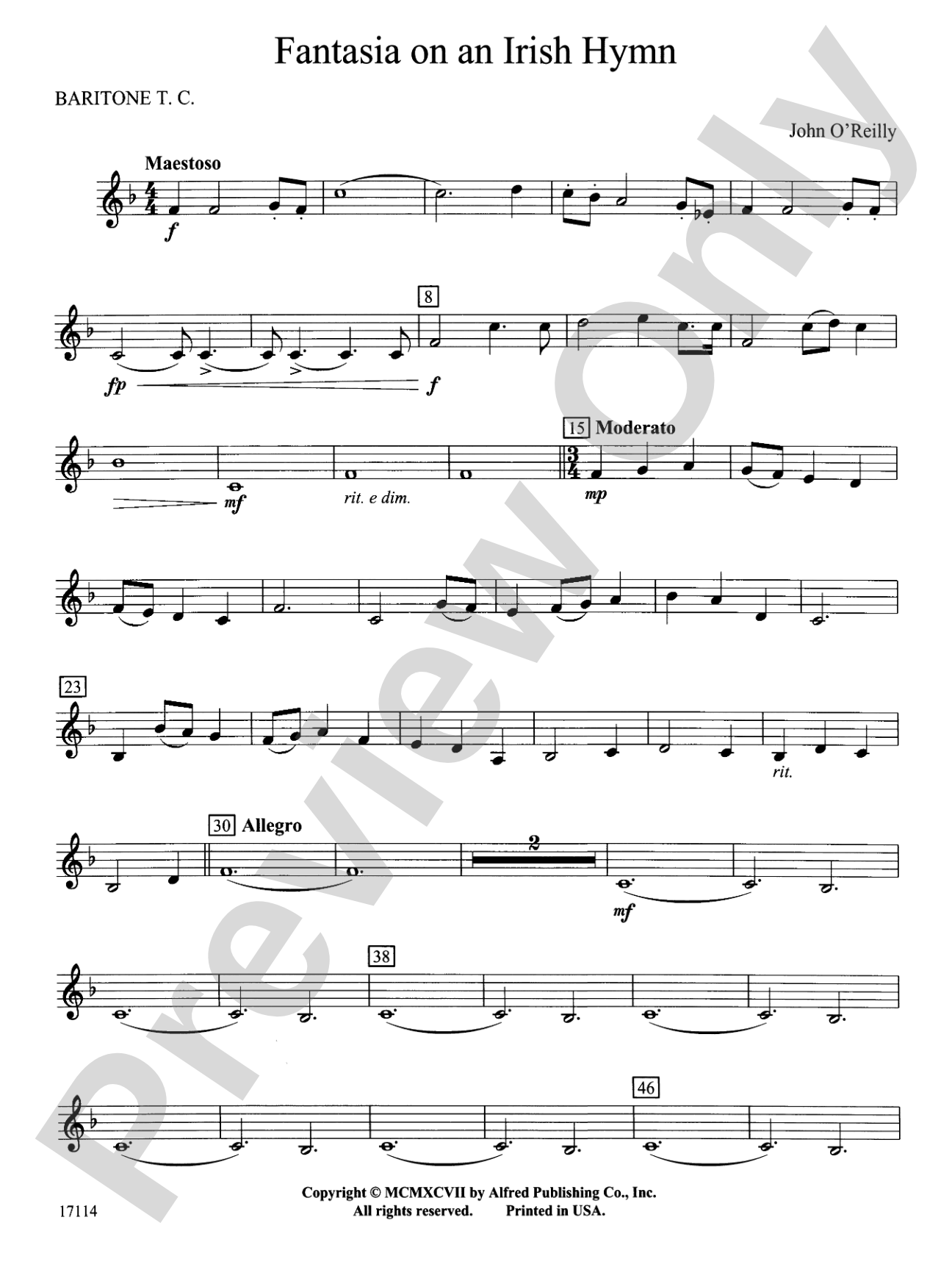 Fantasia on an Irish Hymn: Baritone T.C.