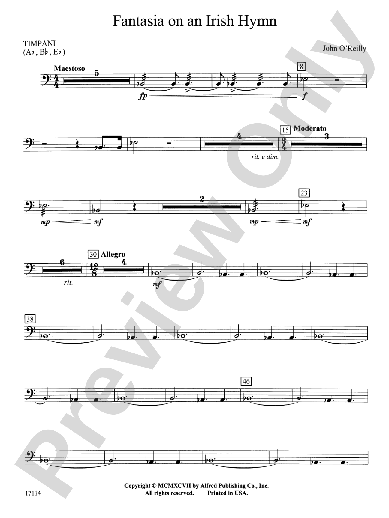Fantasia on an Irish Hymn: Timpani
