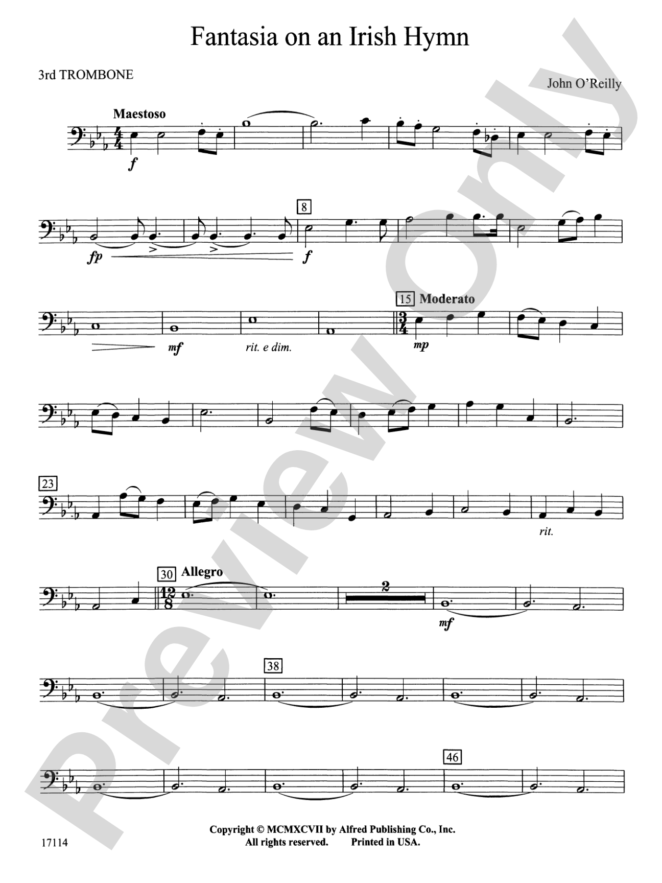 Fantasia on an Irish Hymn: 3rd Trombone