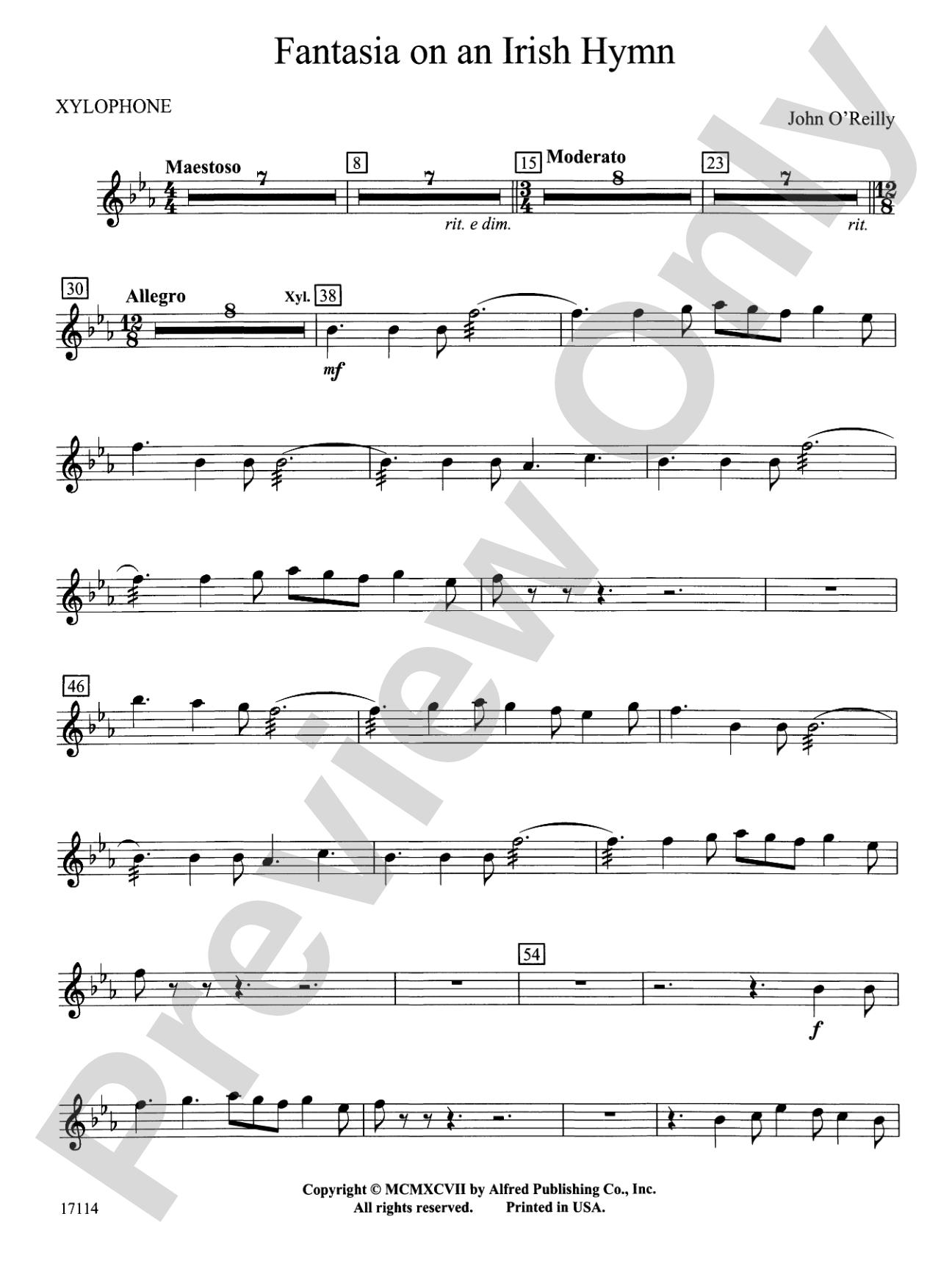 Fantasia on an Irish Hymn: Xylophone