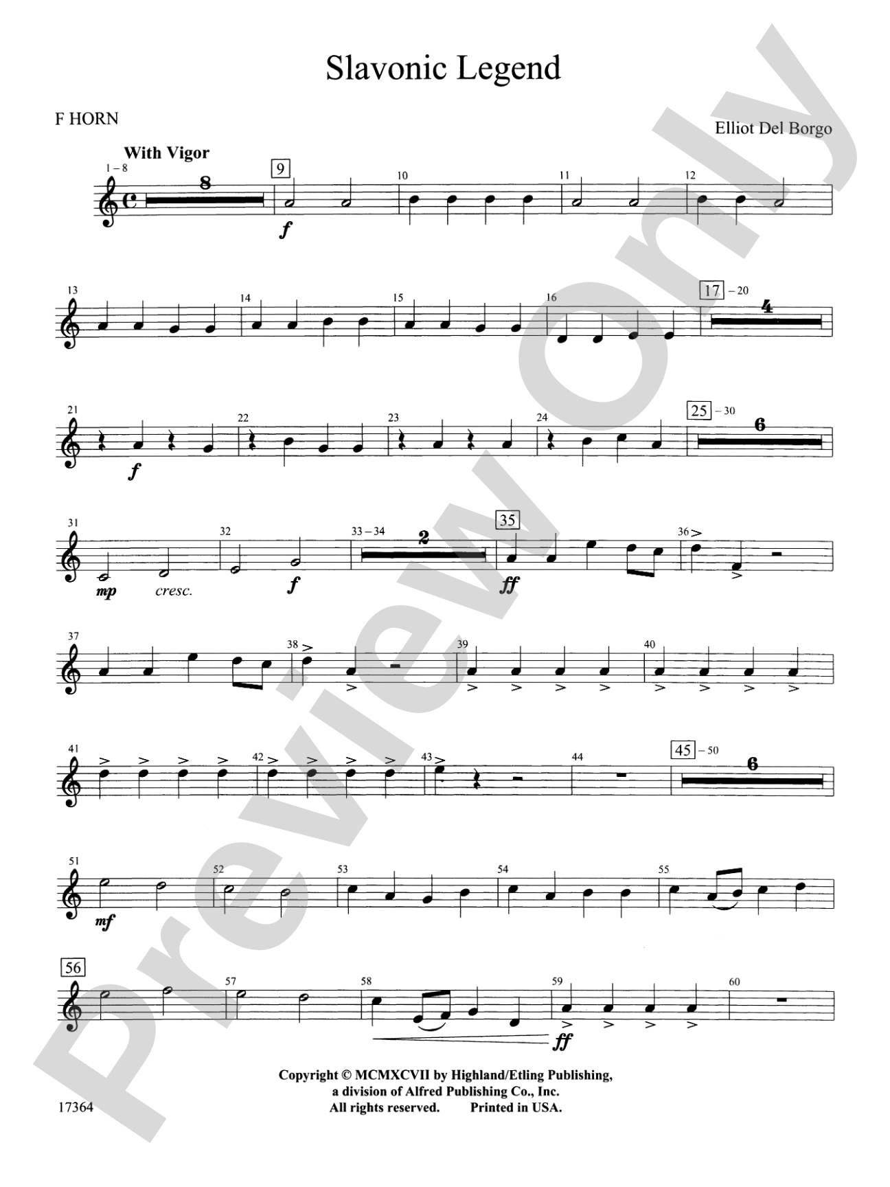 Slavonic Legend: 1st F Horn