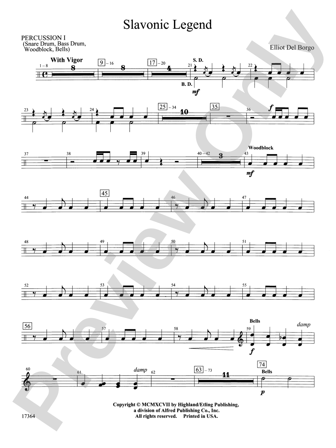 Slavonic Legend: 1st Percussion