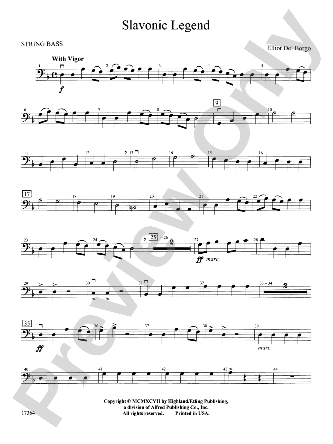 Slavonic Legend: String Bass
