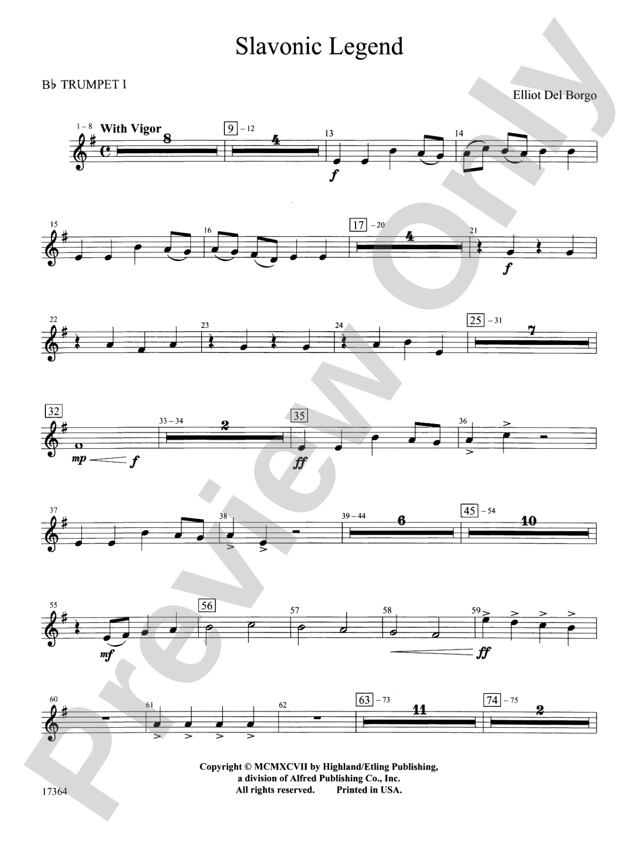 Slavonic Legend: 1st B-flat Trumpet