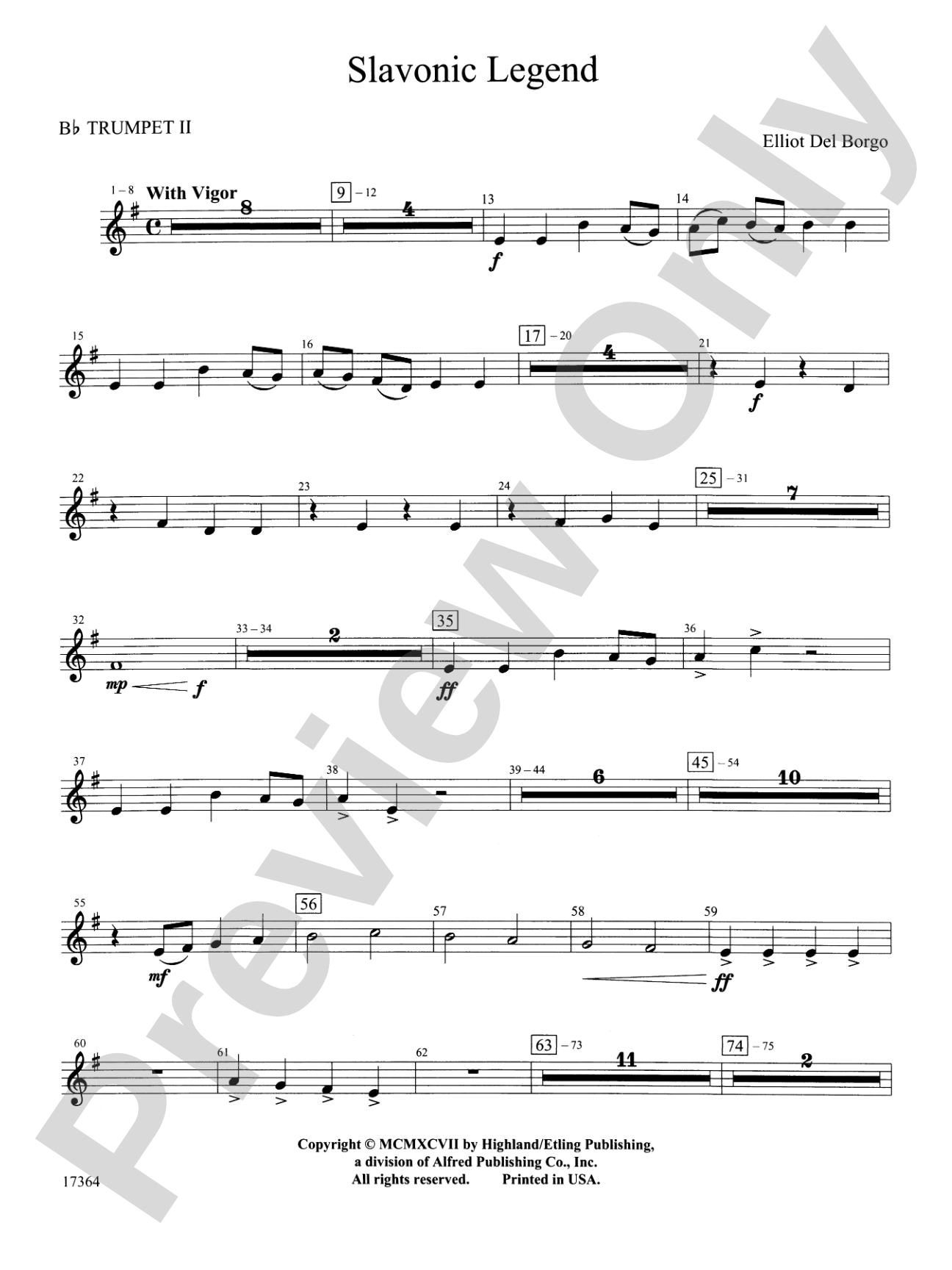 Slavonic Legend: 2nd B-flat Trumpet