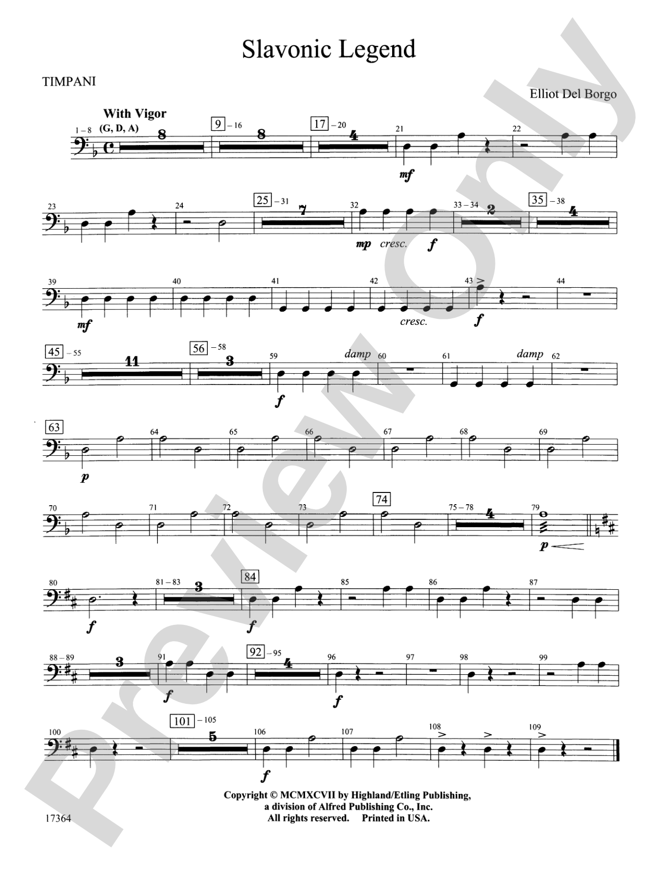 Slavonic Legend: Timpani