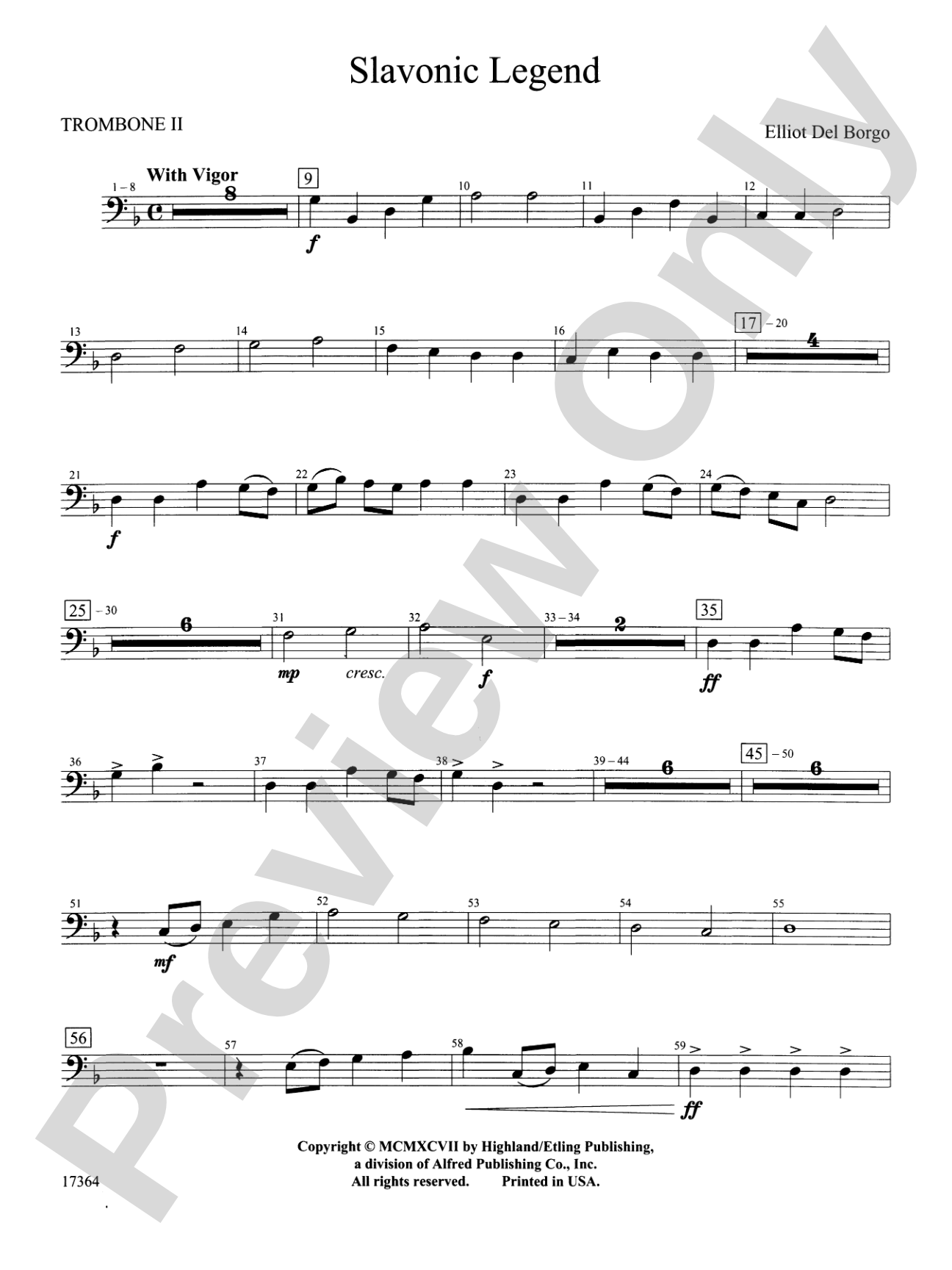 Slavonic Legend: 2nd Trombone