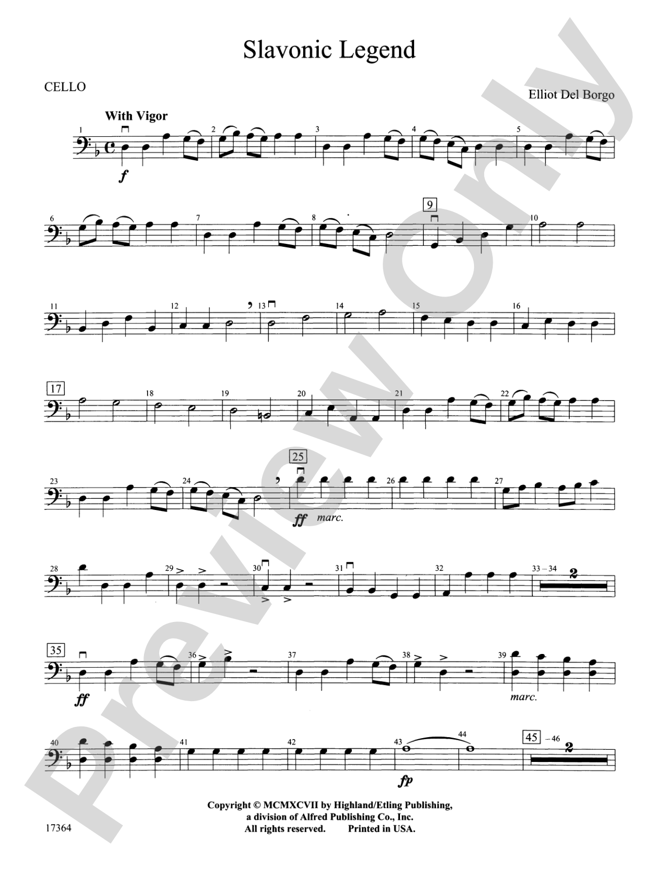 Slavonic Legend: Cello
