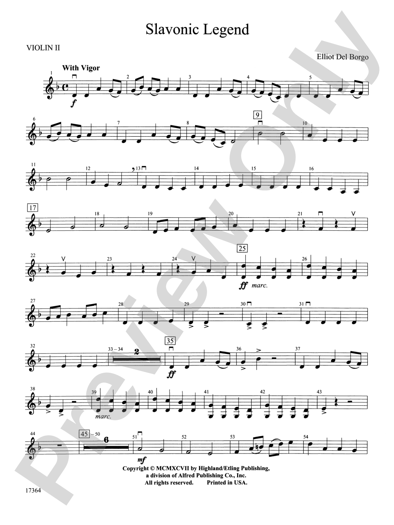 Slavonic Legend: 2nd Violin