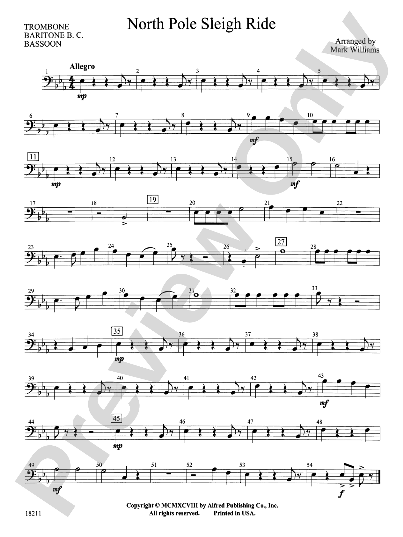 North Pole Sleigh Ride: Baritone B.C.