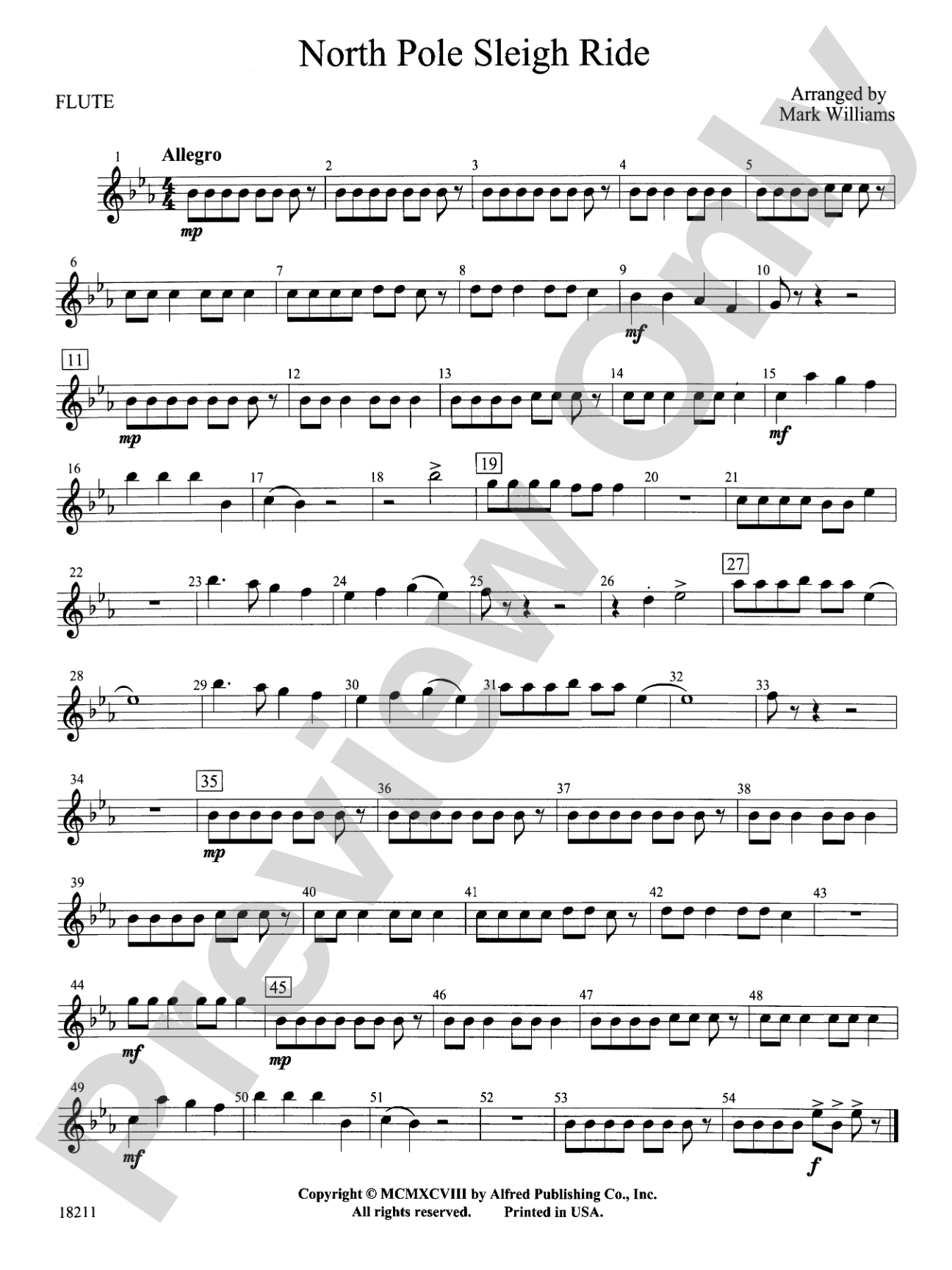 North Pole Sleigh Ride: Flute