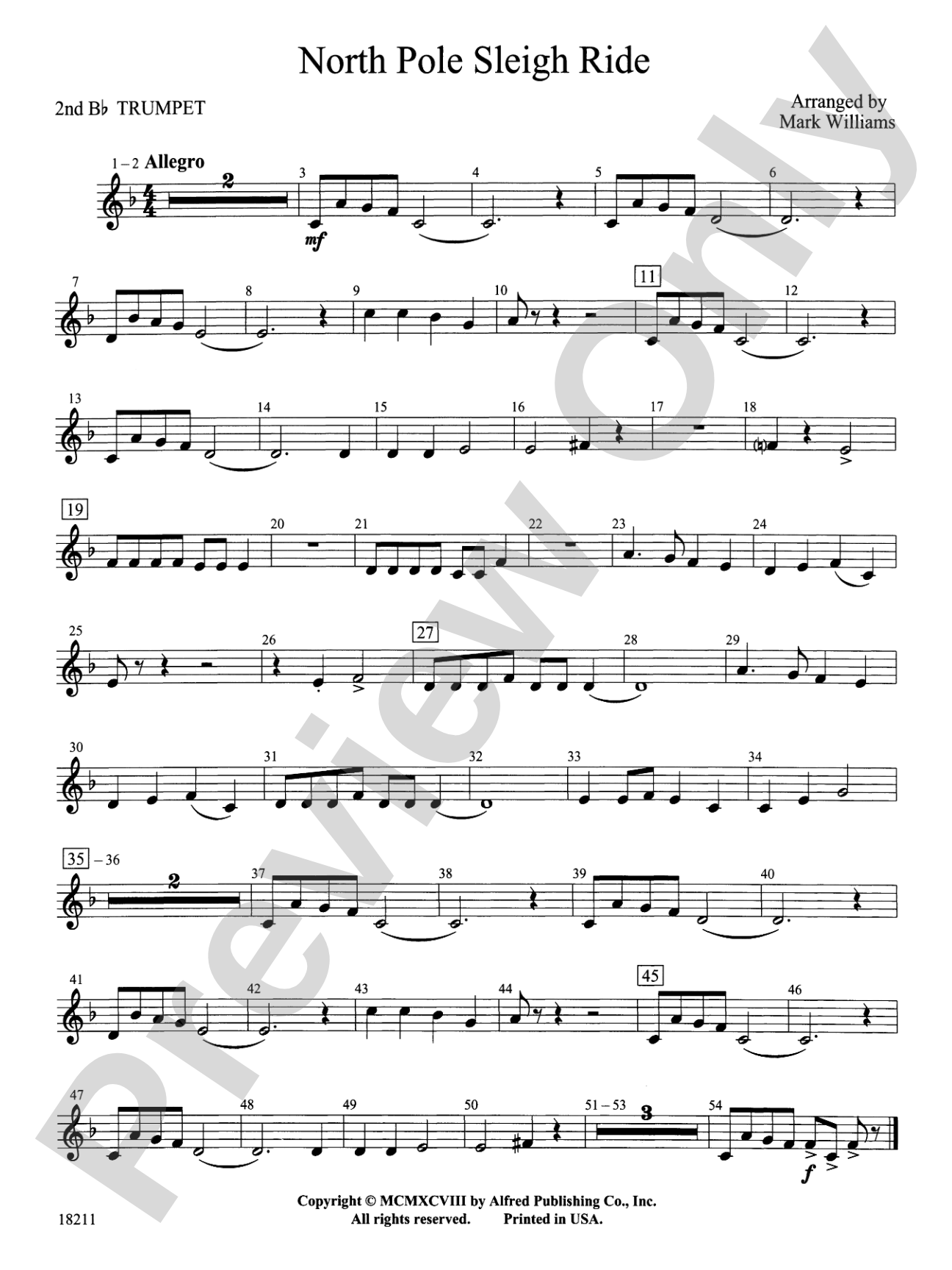 North Pole Sleigh Ride: 2nd B-flat Trumpet