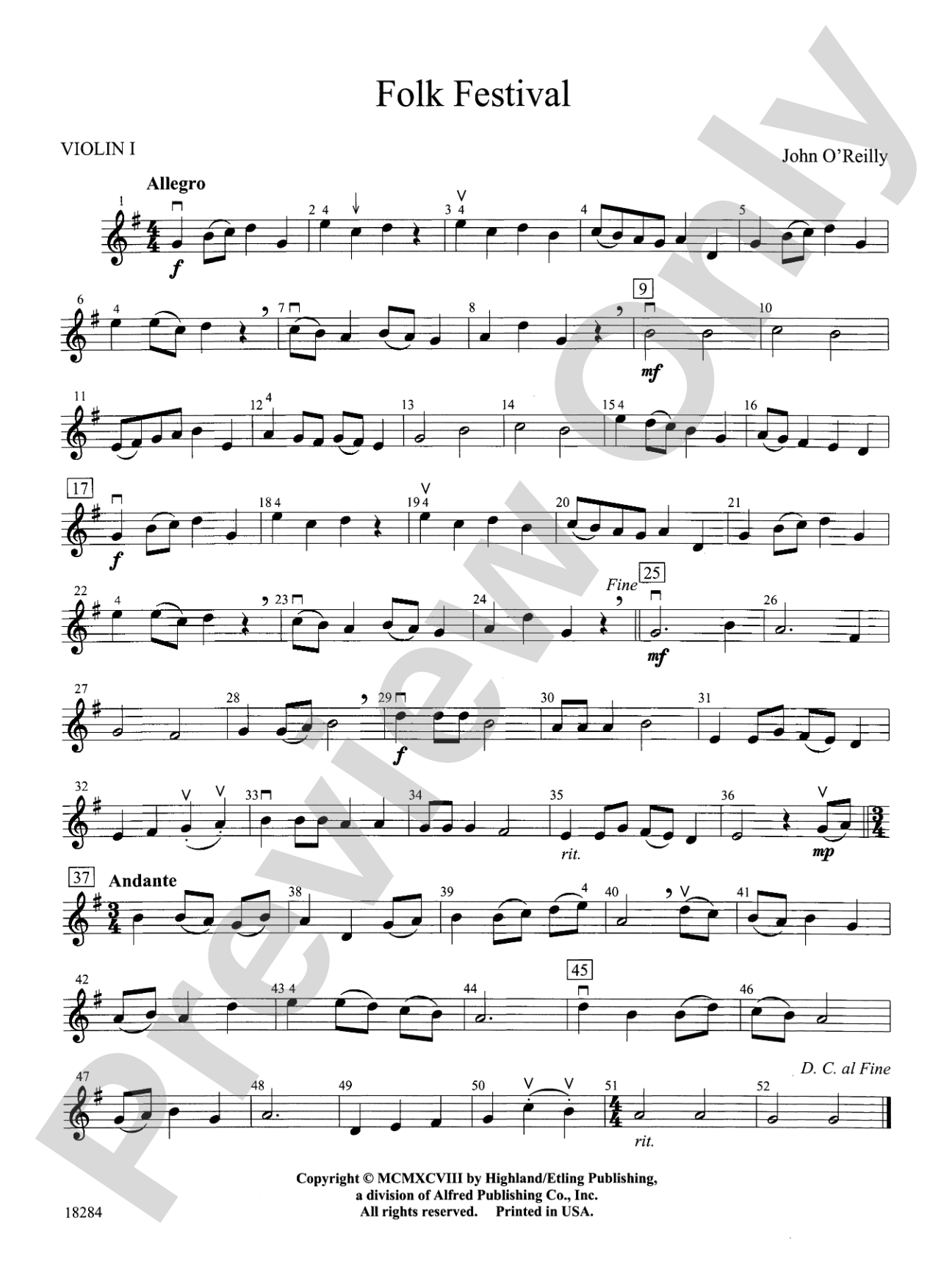 Folk Festival: 1st Violin