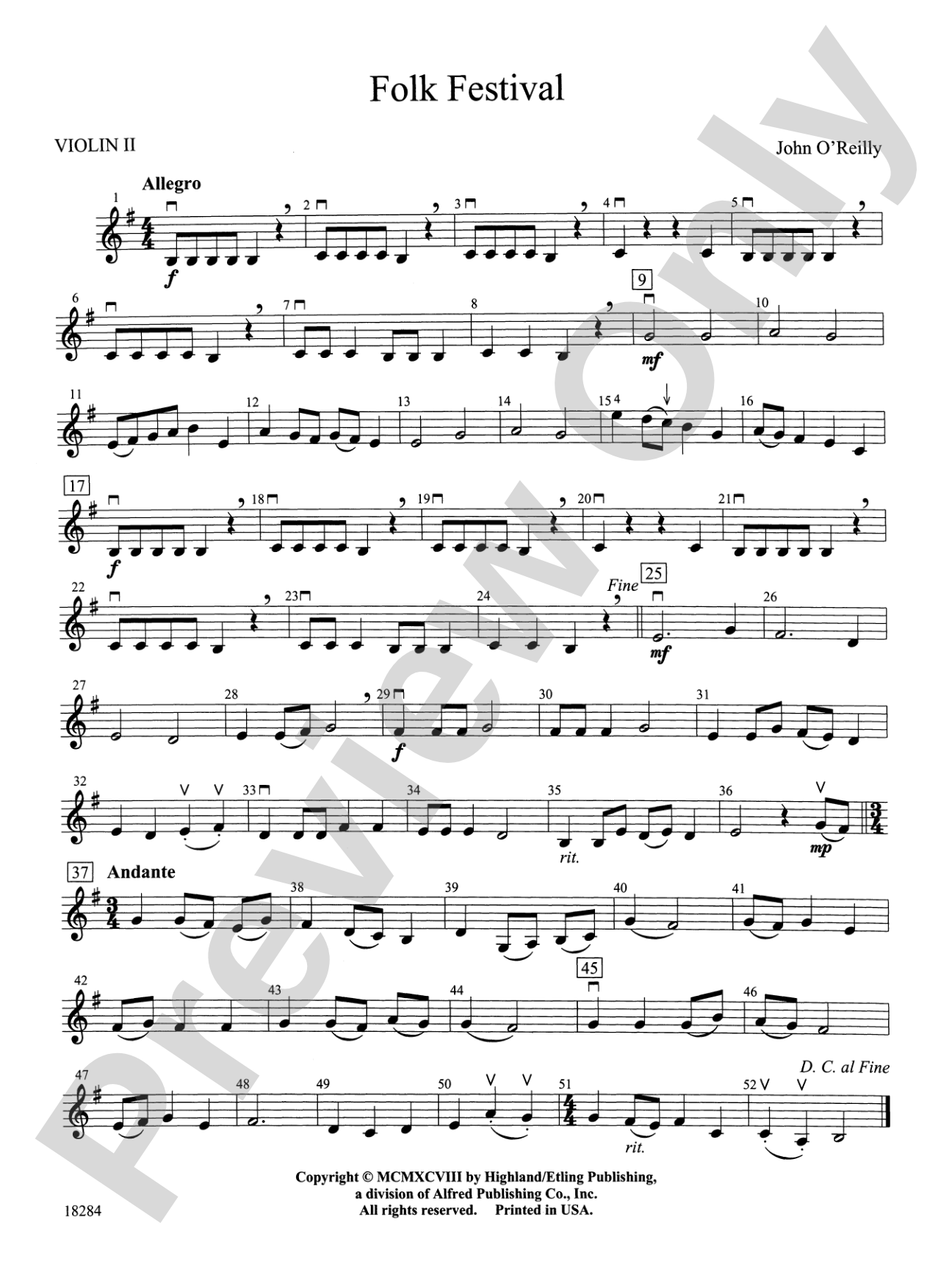 Folk Festival: 2nd Violin
