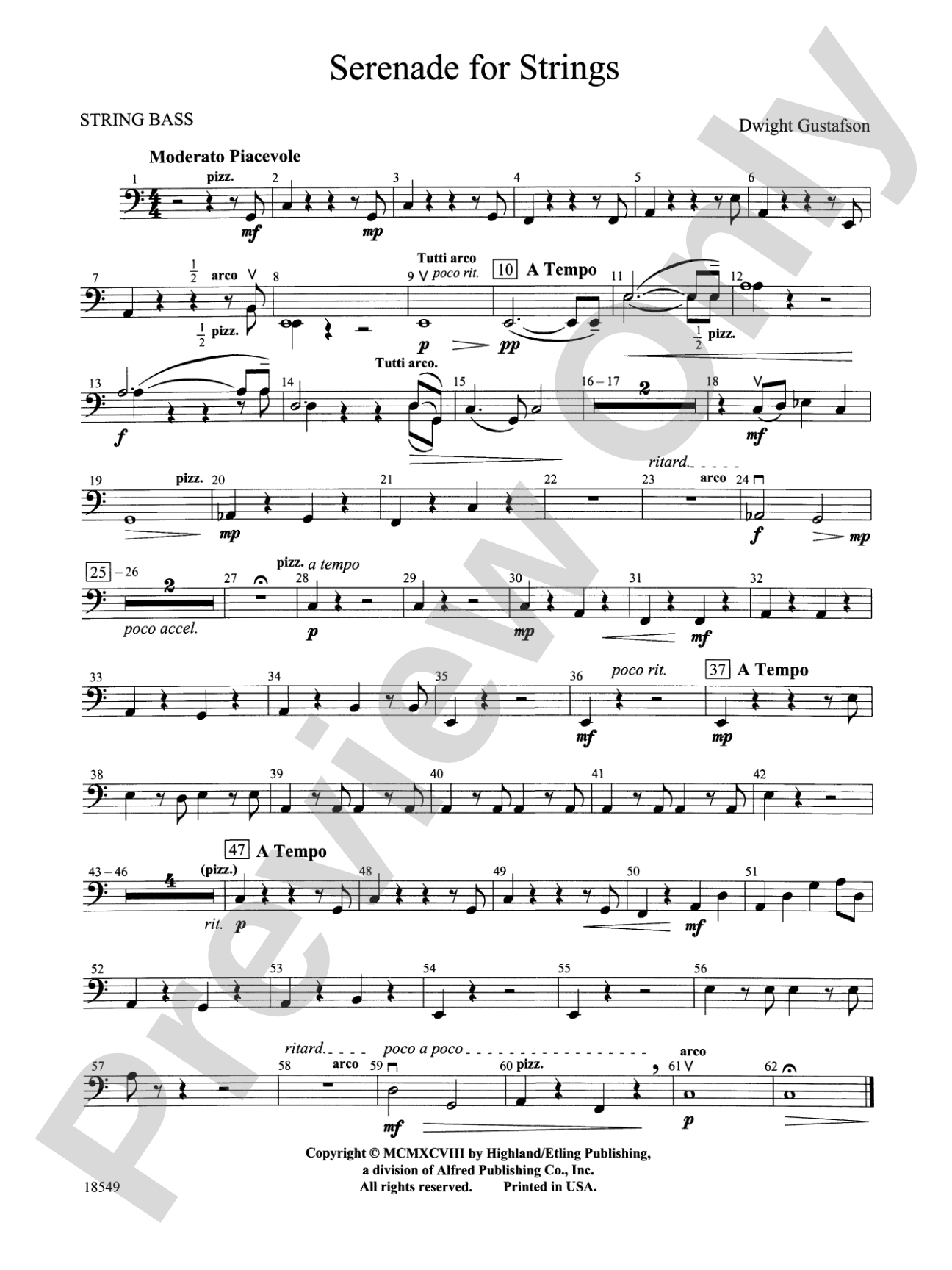 Serenade for Strings: String Bass