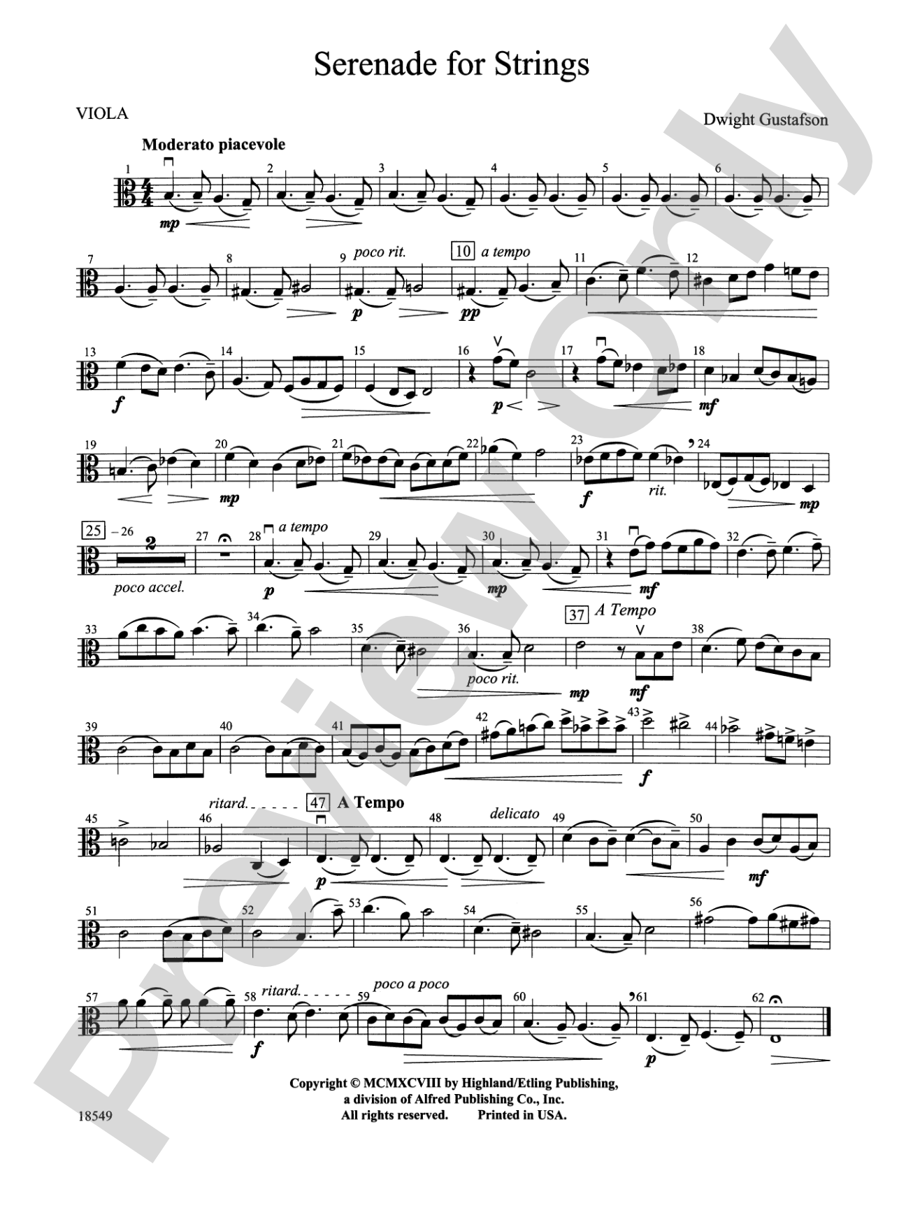 Serenade for Strings: Viola