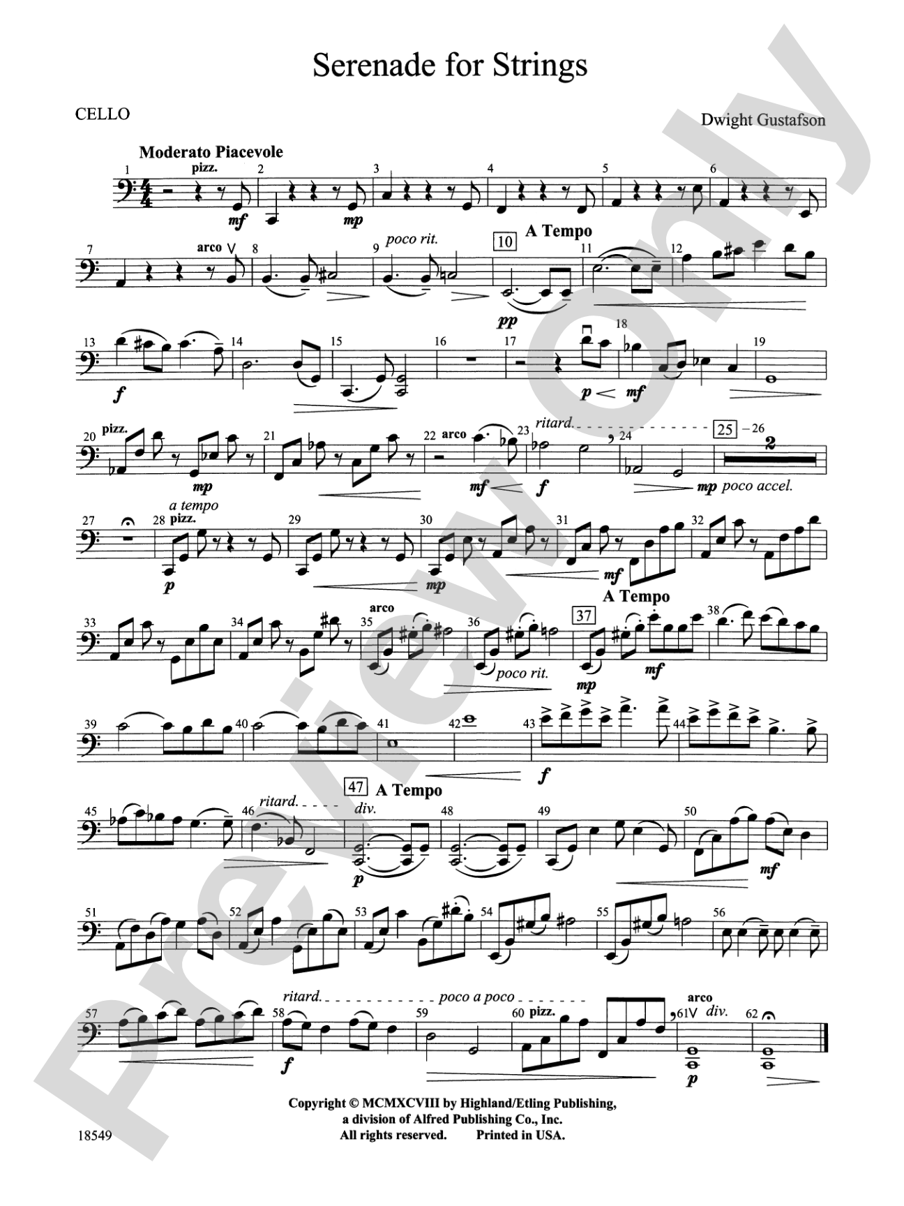 Serenade for Strings: Cello