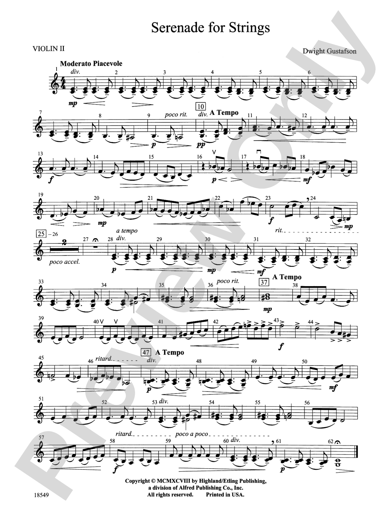 Serenade for Strings: 2nd Violin