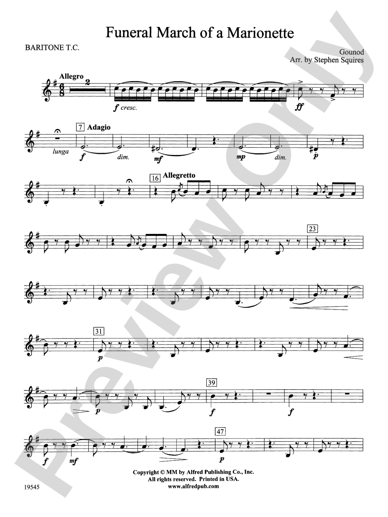 Funeral March of a Marionette: Baritone T.C.