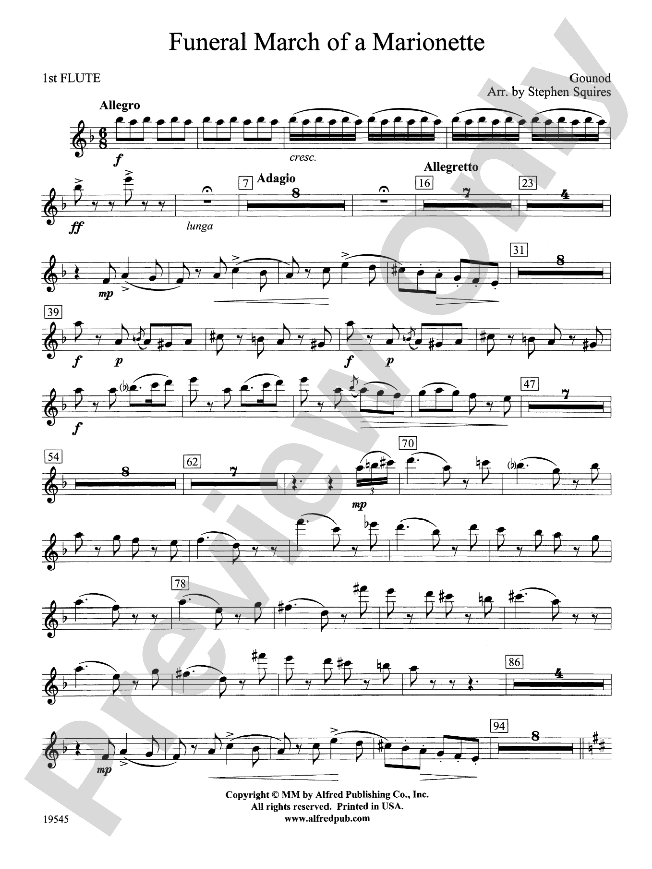 Funeral March of a Marionette: Flute