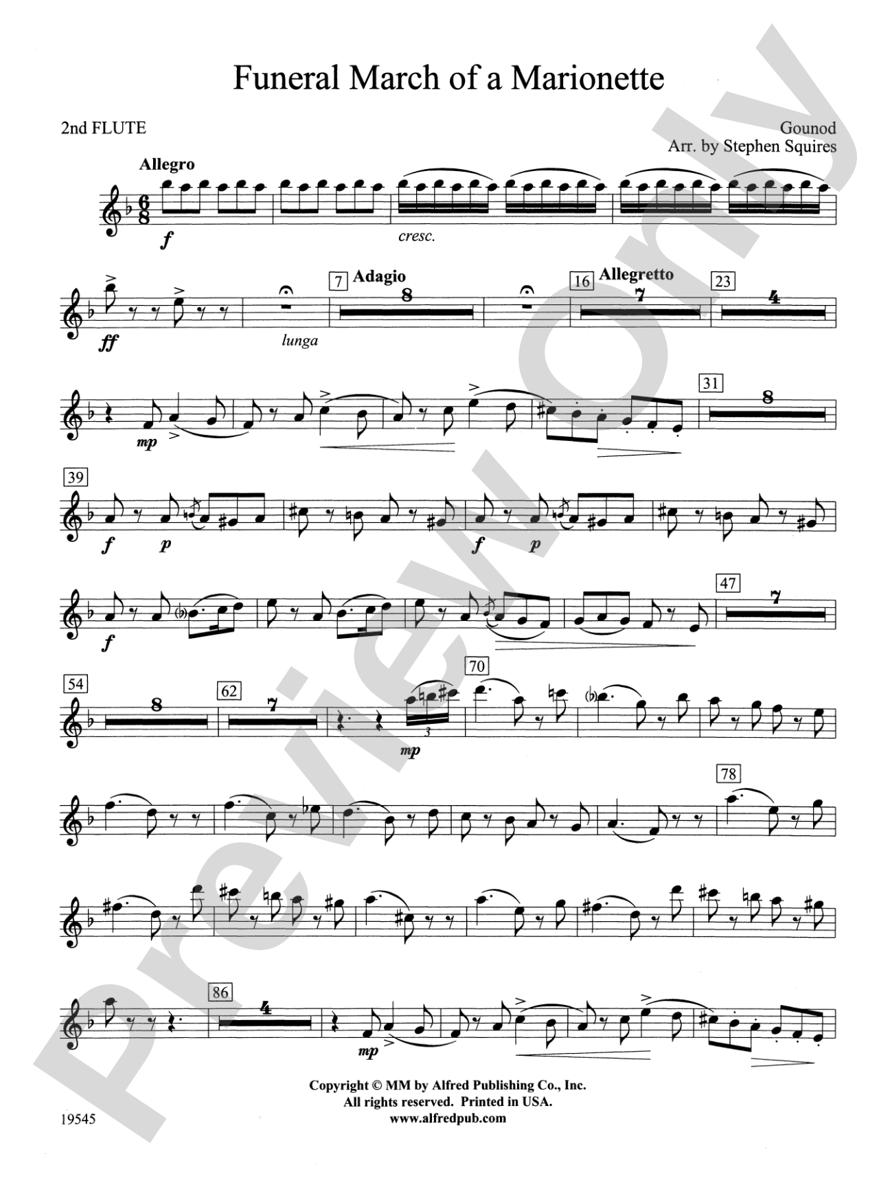 Funeral March of a Marionette: 2nd Flute