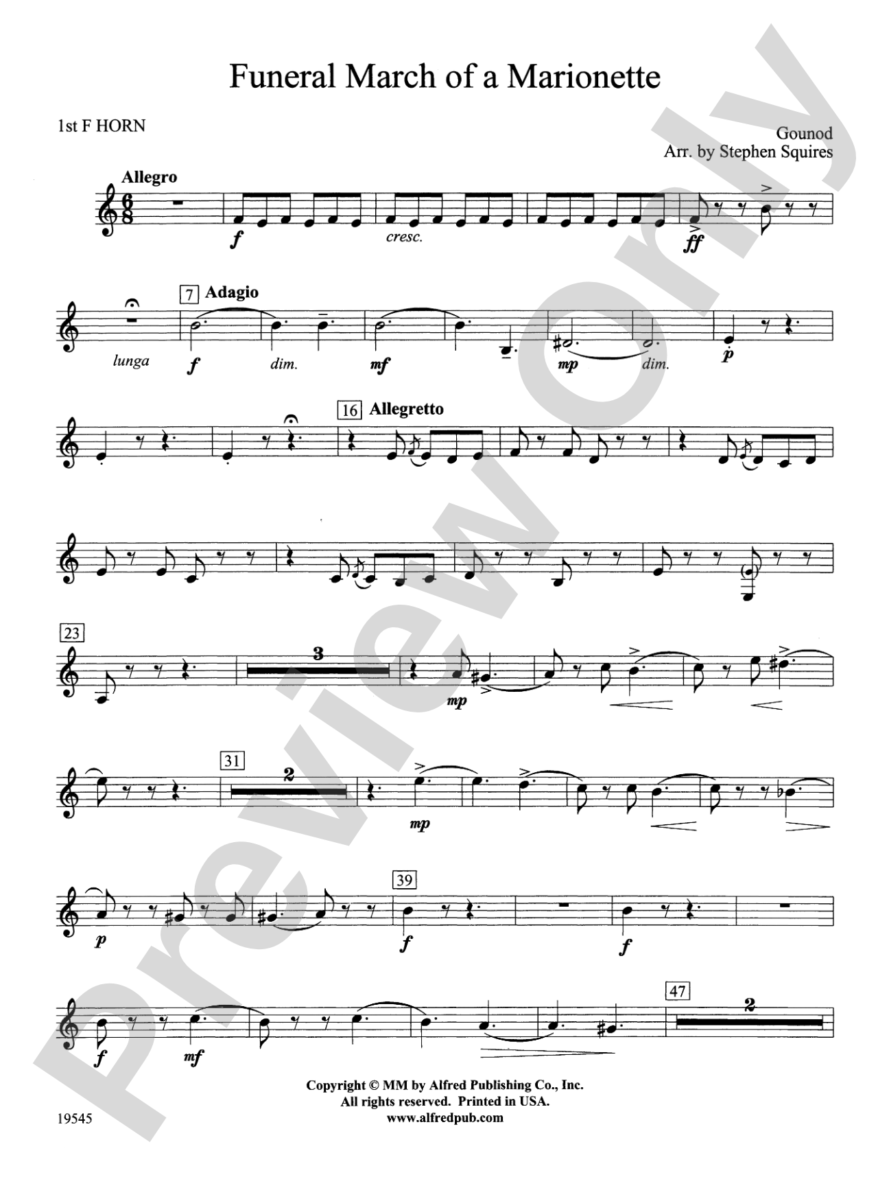 Funeral March of a Marionette: 1st F Horn