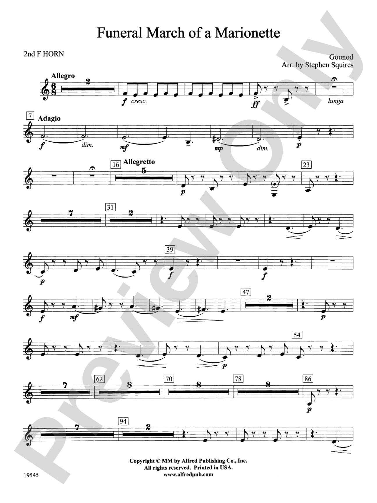 Funeral March of a Marionette: 2nd F Horn
