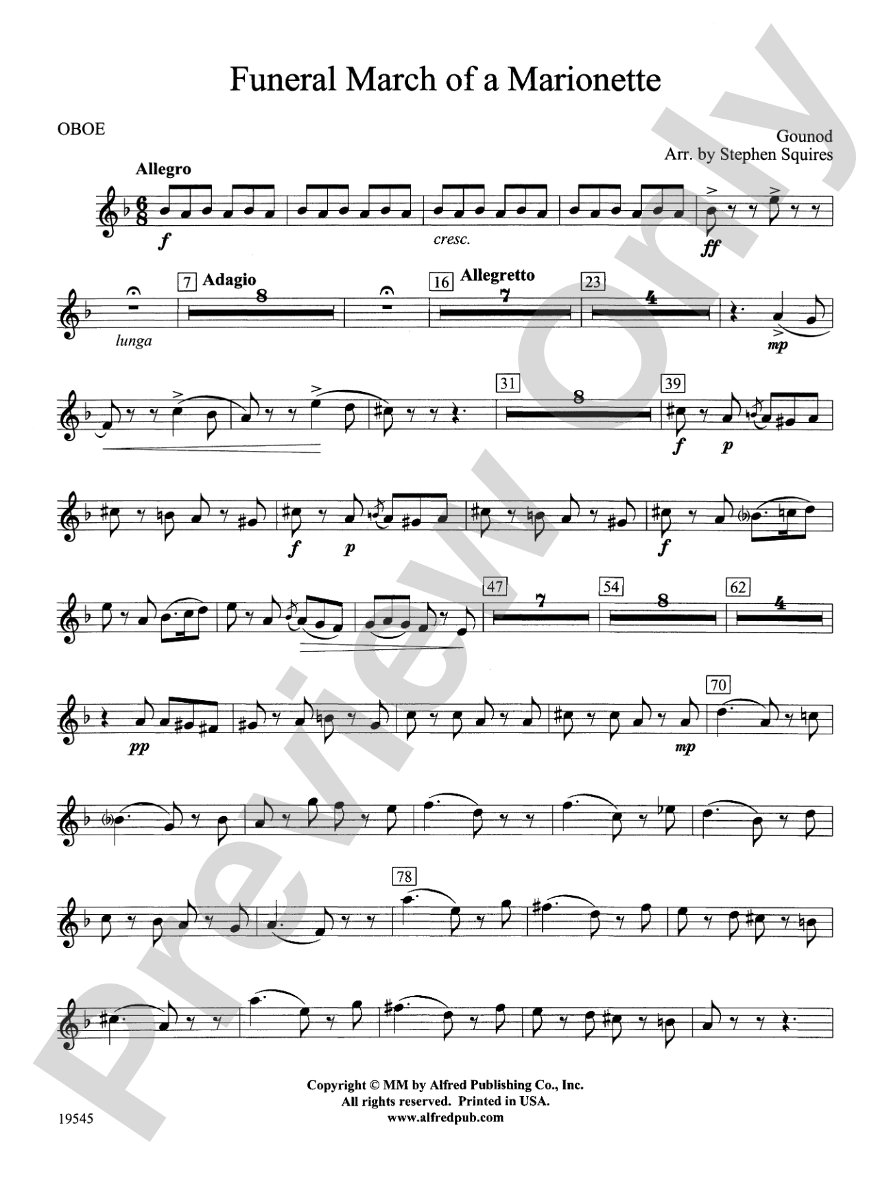 Funeral March of a Marionette: Oboe