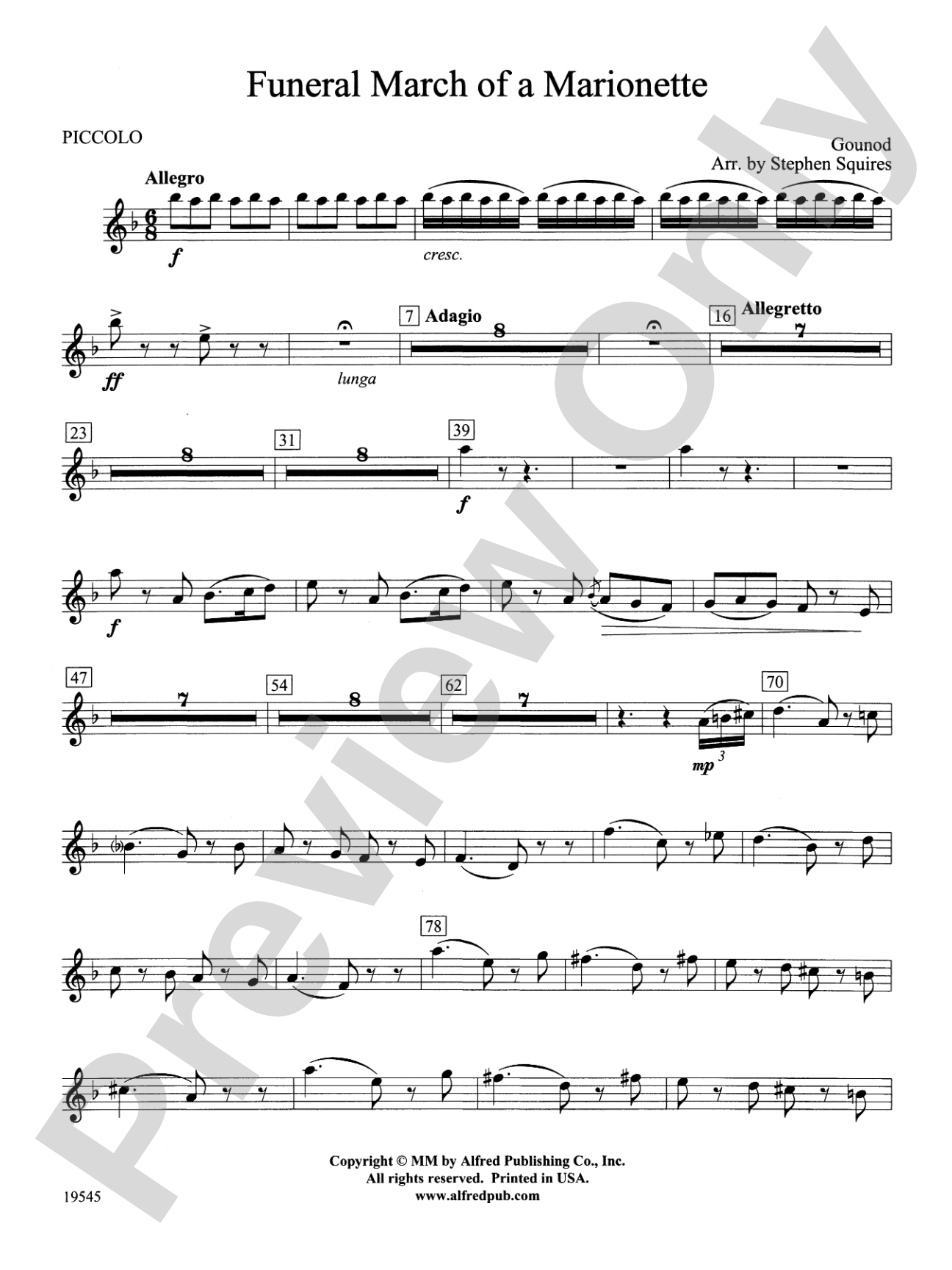 Funeral March of a Marionette: Piccolo