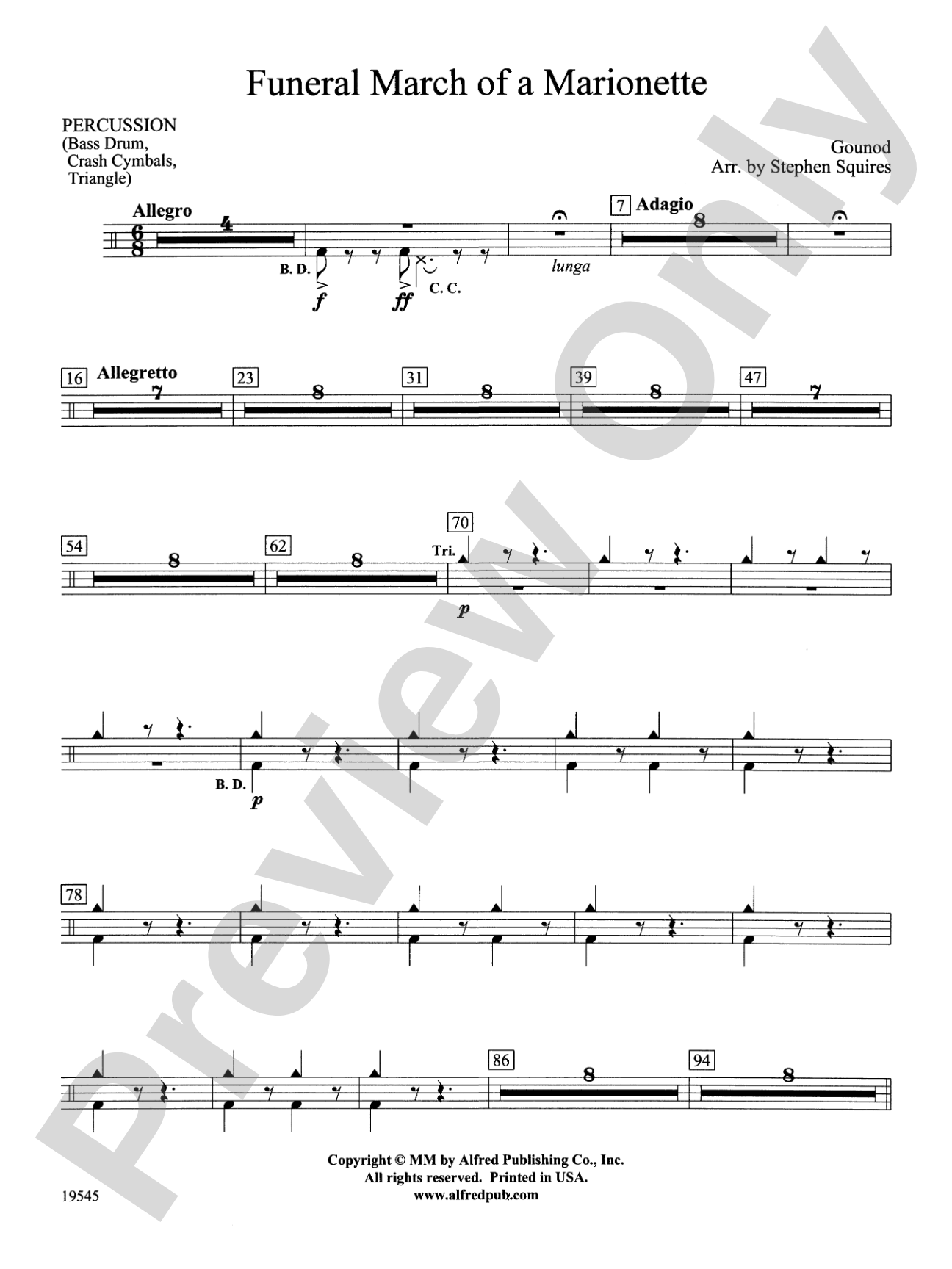 Funeral March of a Marionette: 1st Percussion