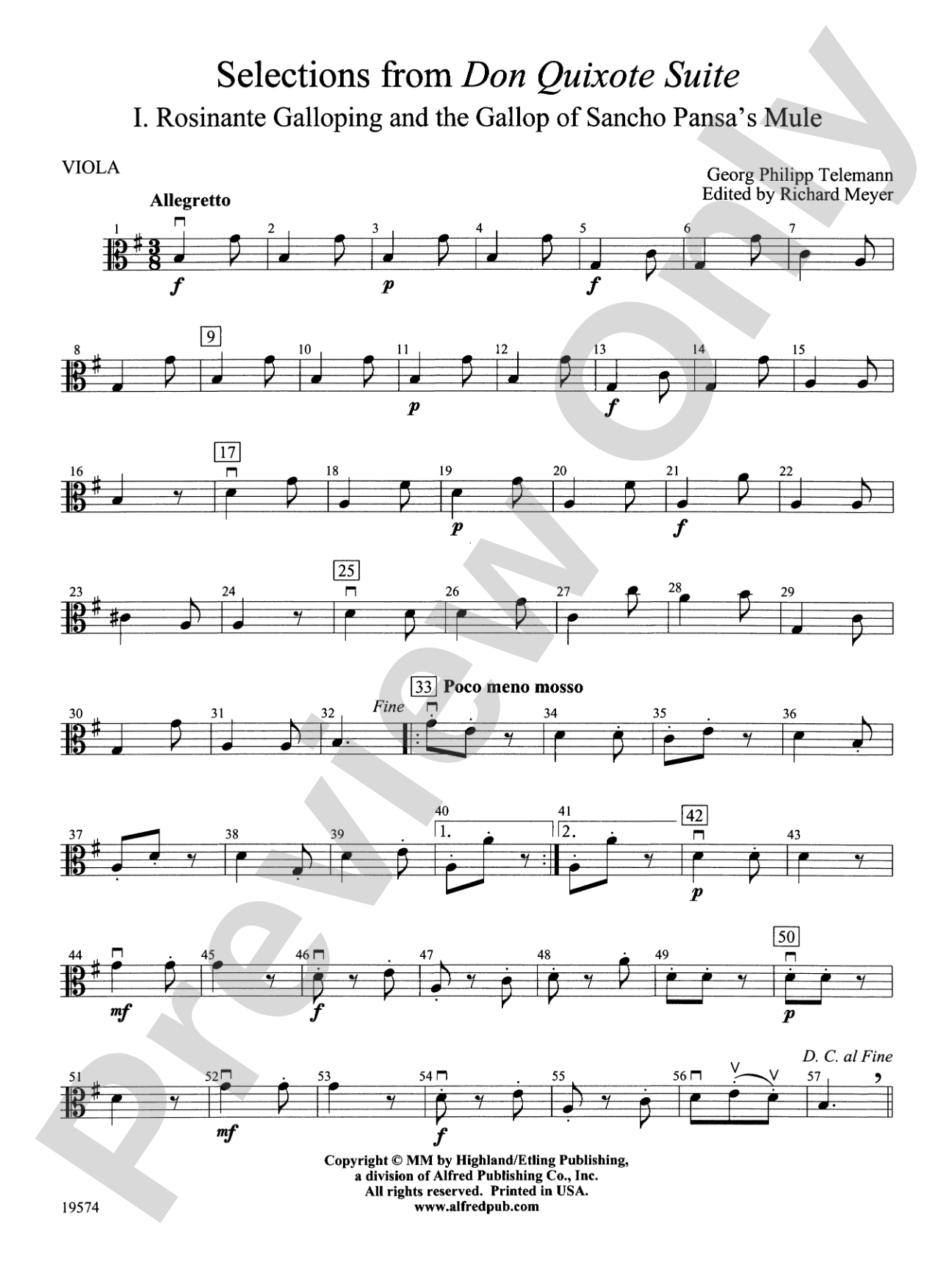 Selections from Don Quixote Suite: Viola
