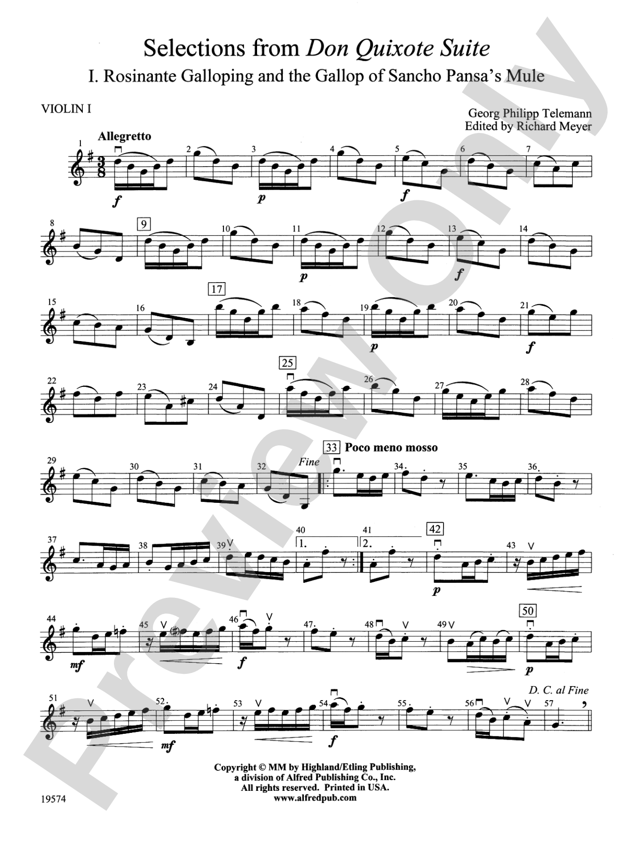 Selections from Don Quixote Suite: 1st Violin