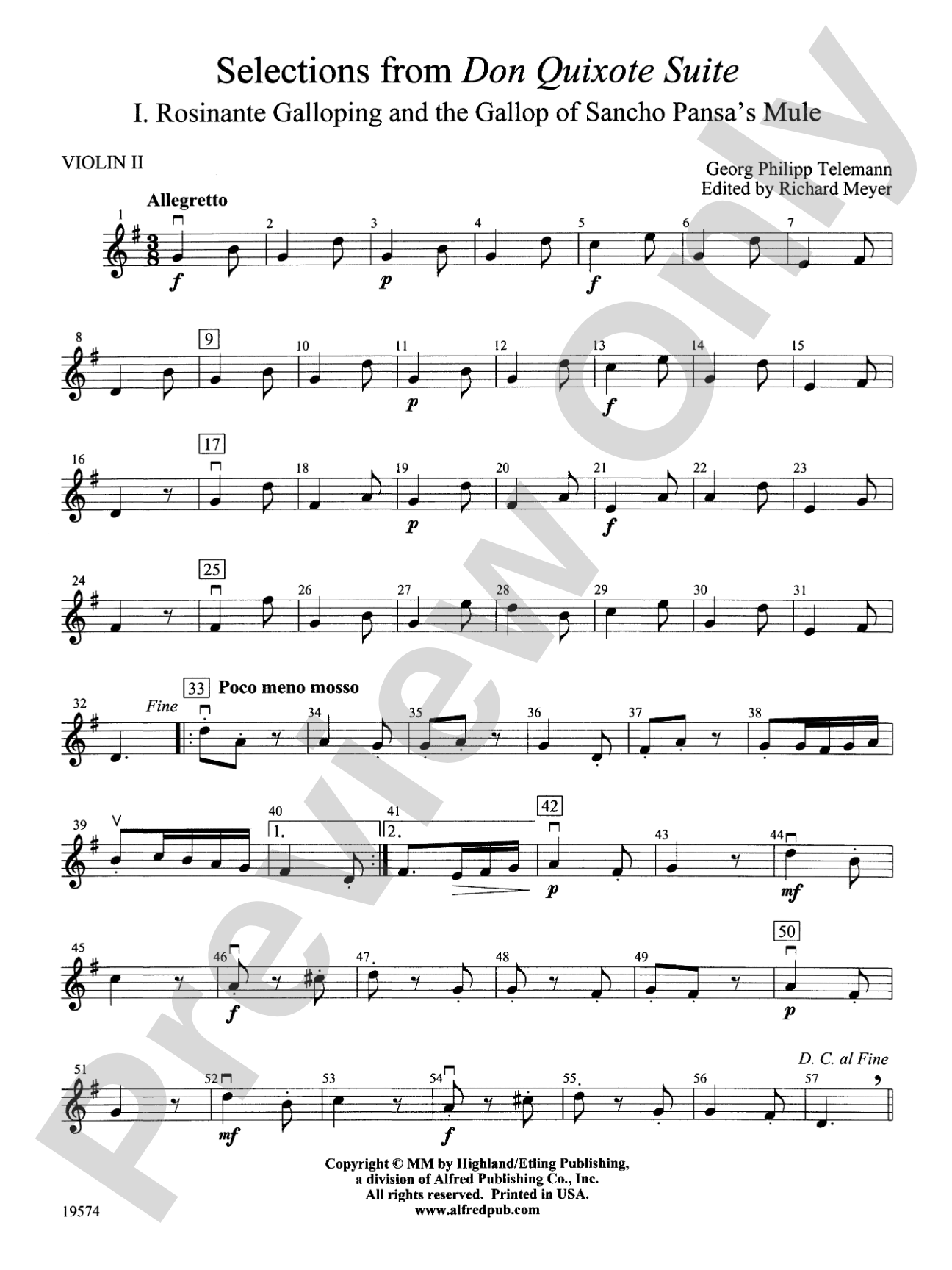 Selections from Don Quixote Suite: 2nd Violin