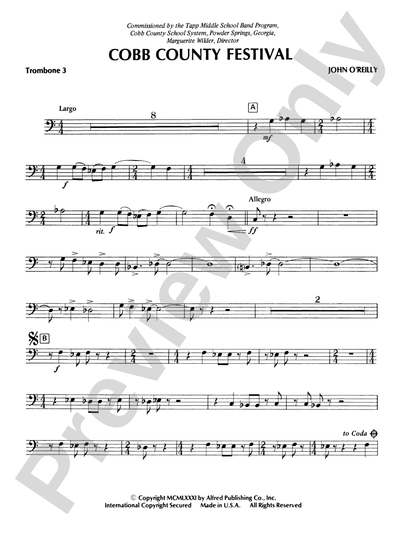 Cobb County Festival: 3rd Trombone