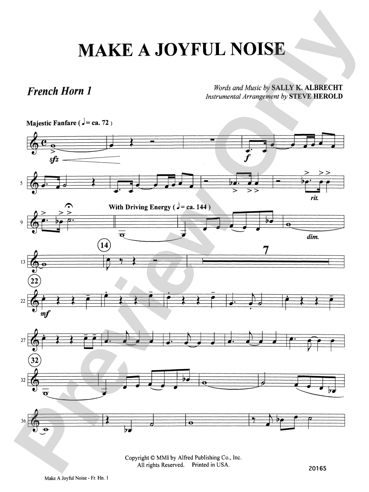 Make a Joyful Noise: 1st F Horn: Choral SoundPax