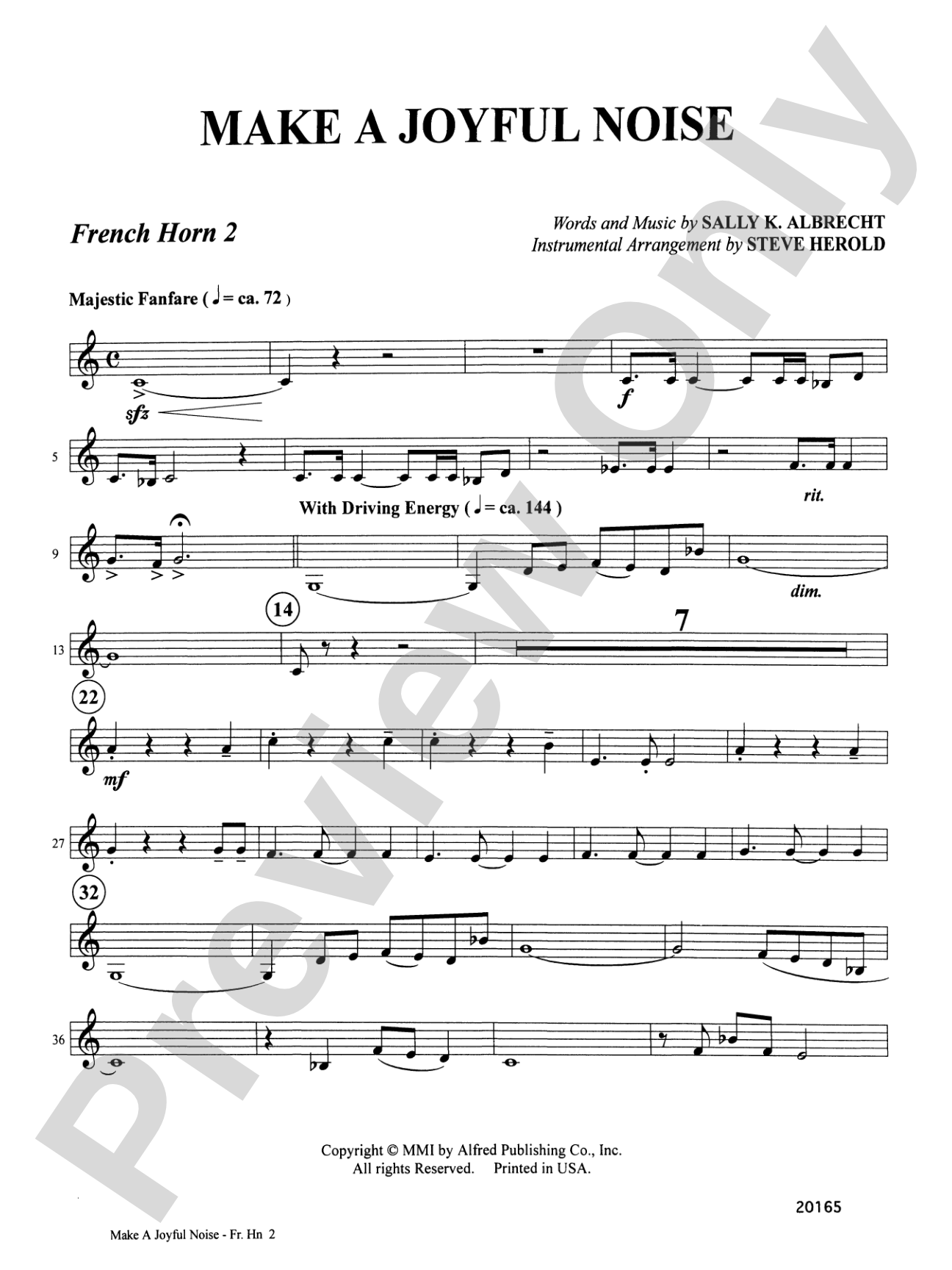 Make a Joyful Noise: 2nd F Horn: Choral SoundPax