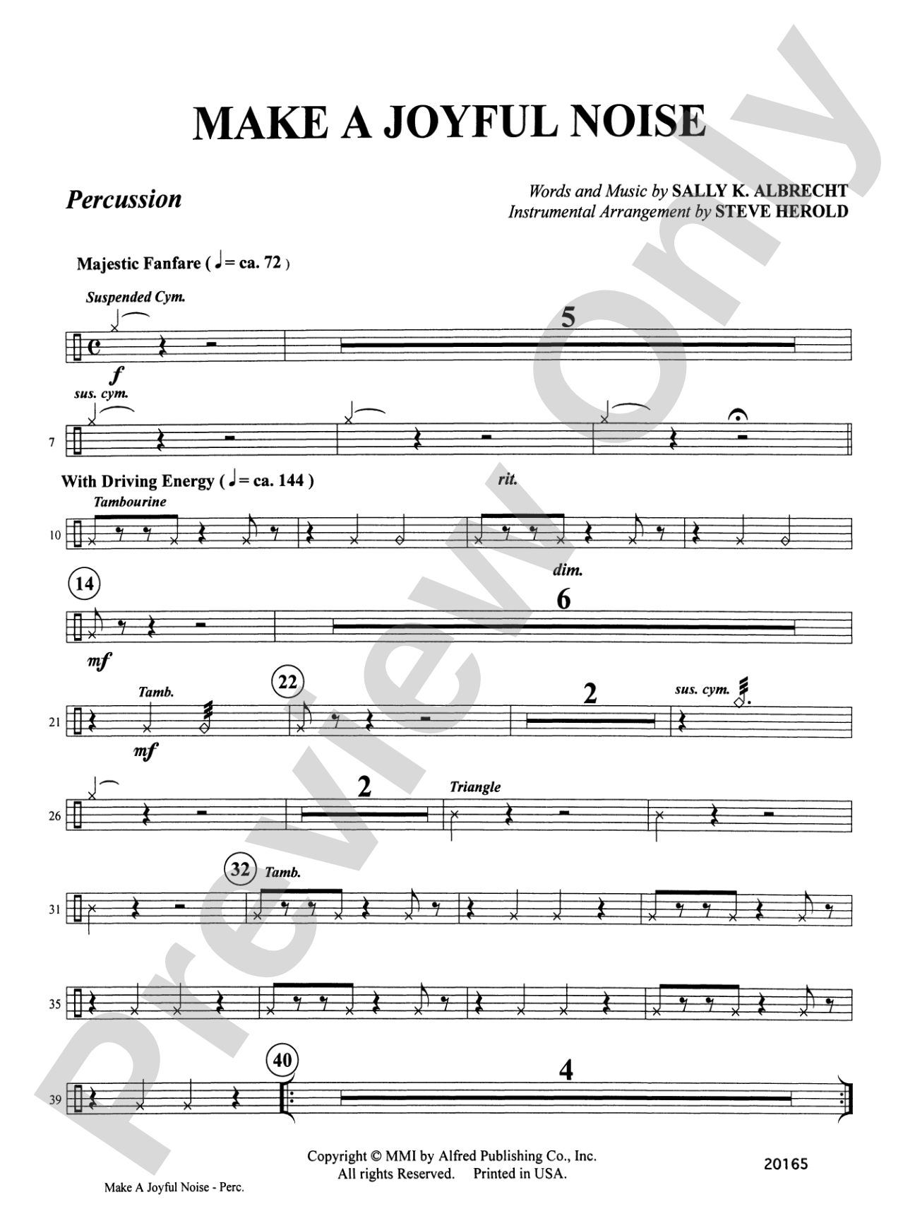 Make a Joyful Noise: 1st Percussion: Choral SoundPax