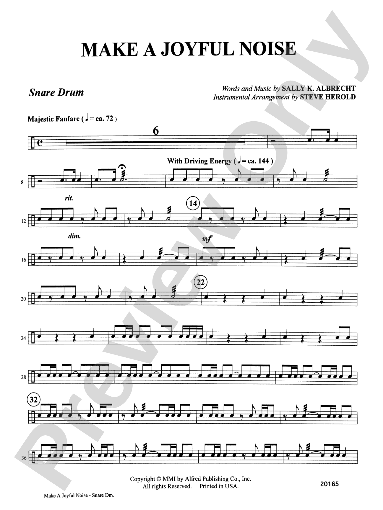 Make a Joyful Noise: Snare Drum: Choral SoundPax