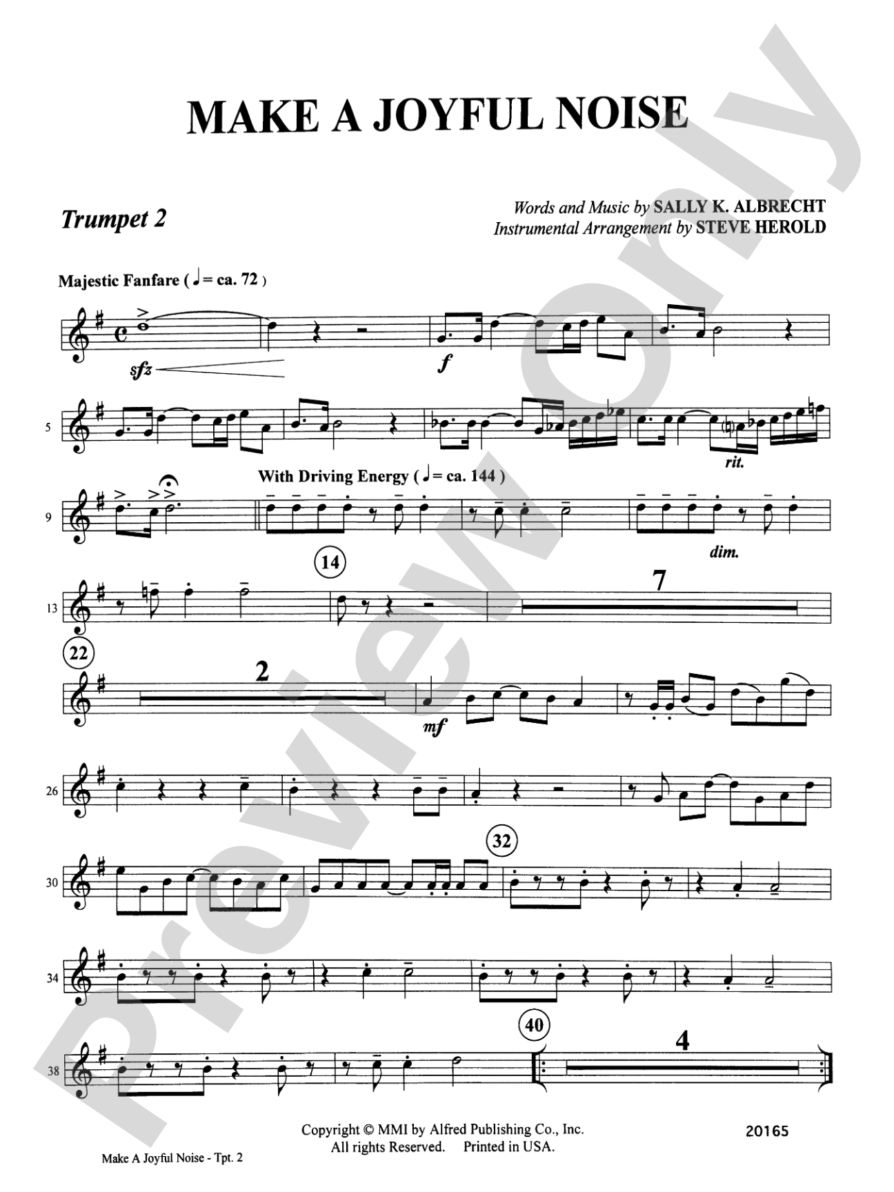Make a Joyful Noise: 2nd B-flat Trumpet: Choral SoundPax