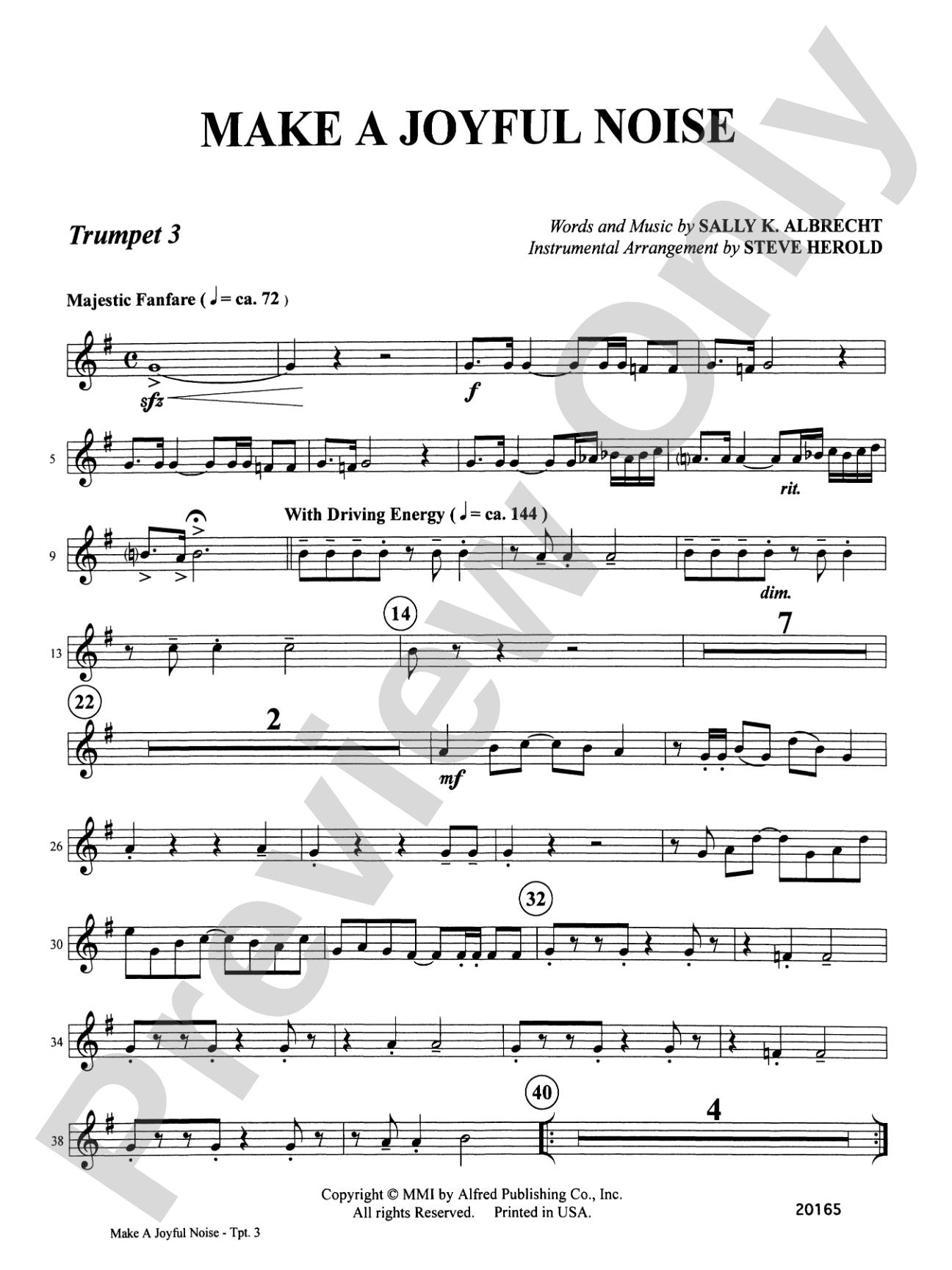 Make a Joyful Noise: 3rd B-flat Trumpet: Choral SoundPax
