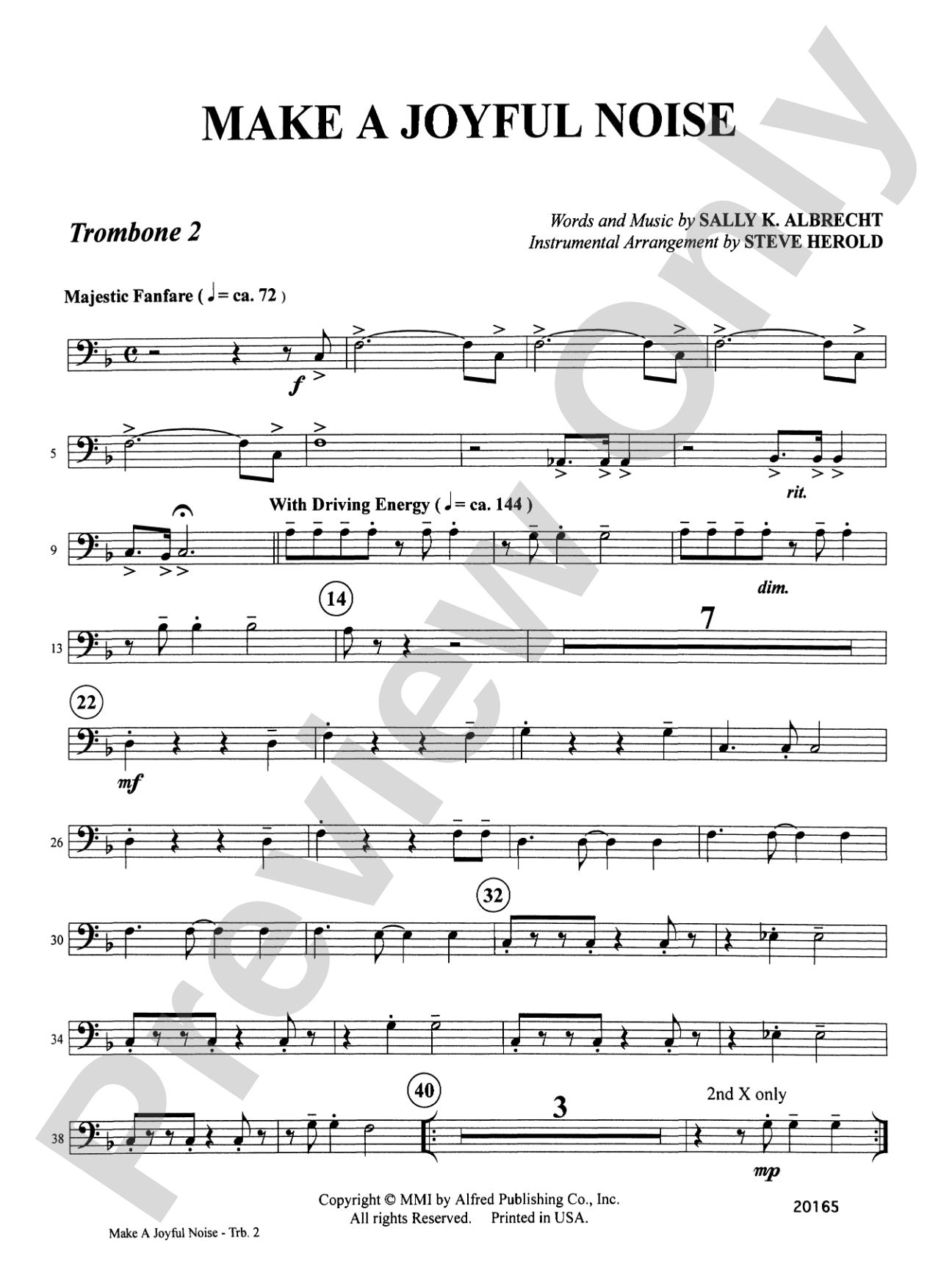 Make a Joyful Noise: 2nd Trombone: Choral SoundPax