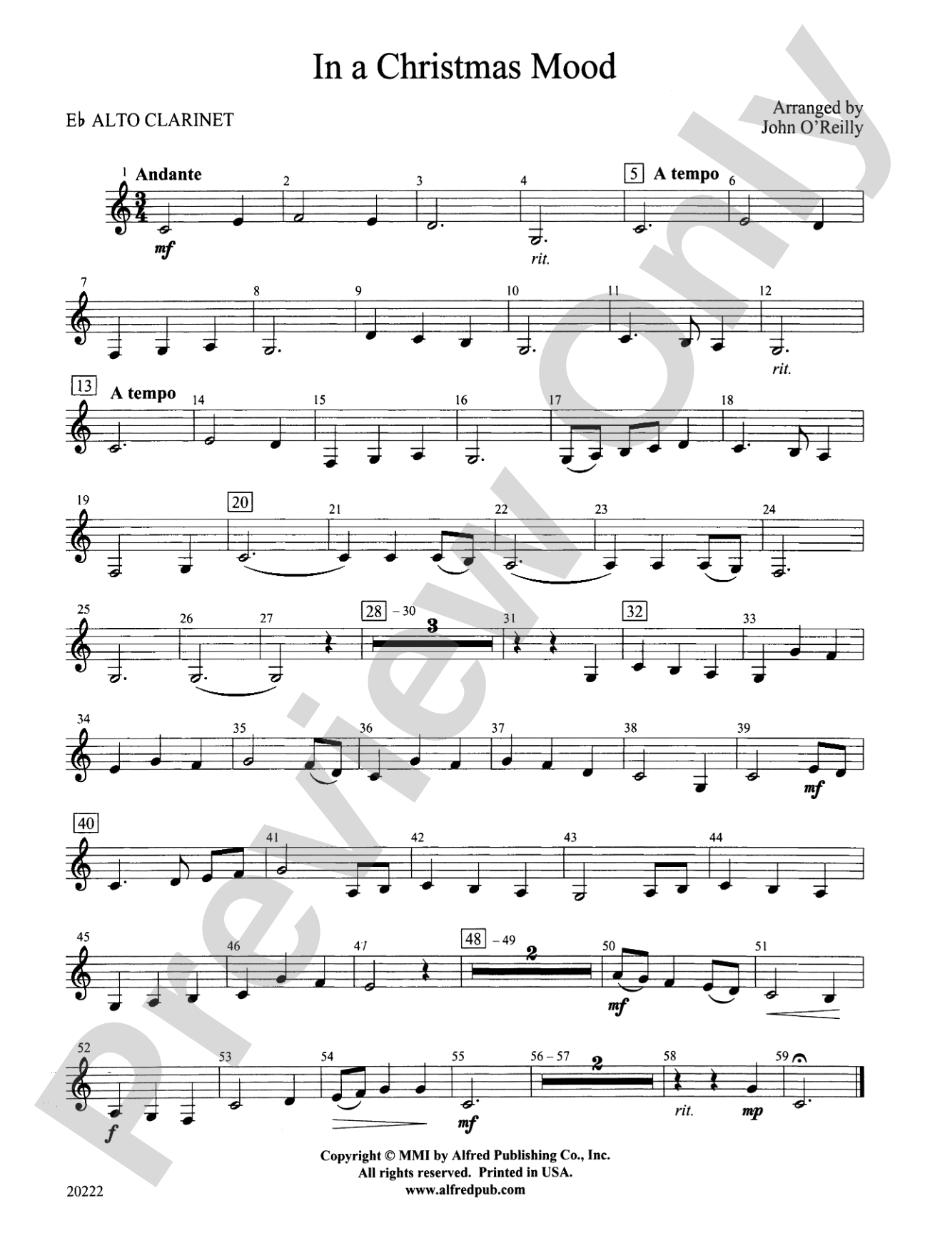 In a Christmas Mood: E-flat Alto Clarinet