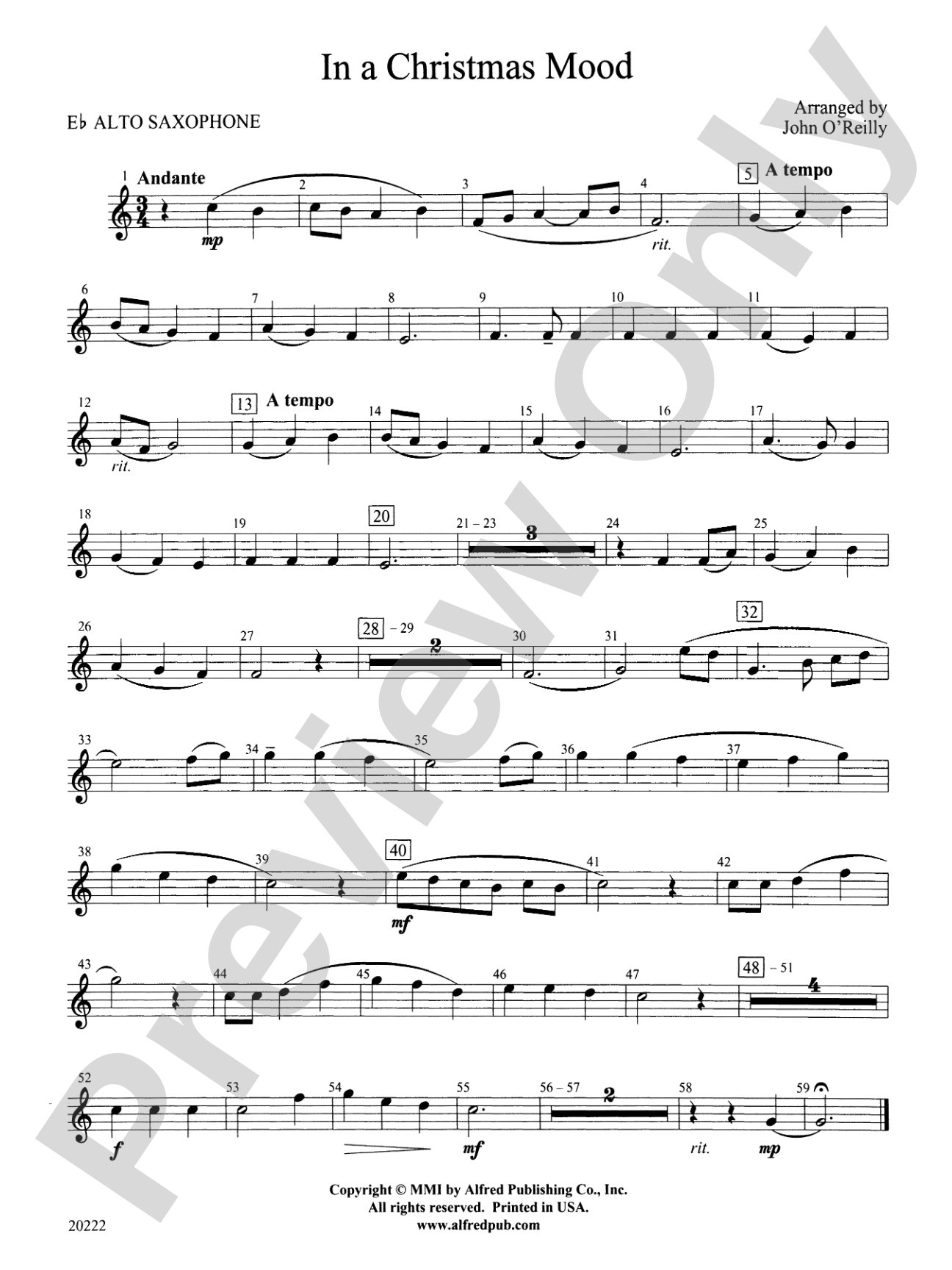 In a Christmas Mood: E-flat Alto Saxophone