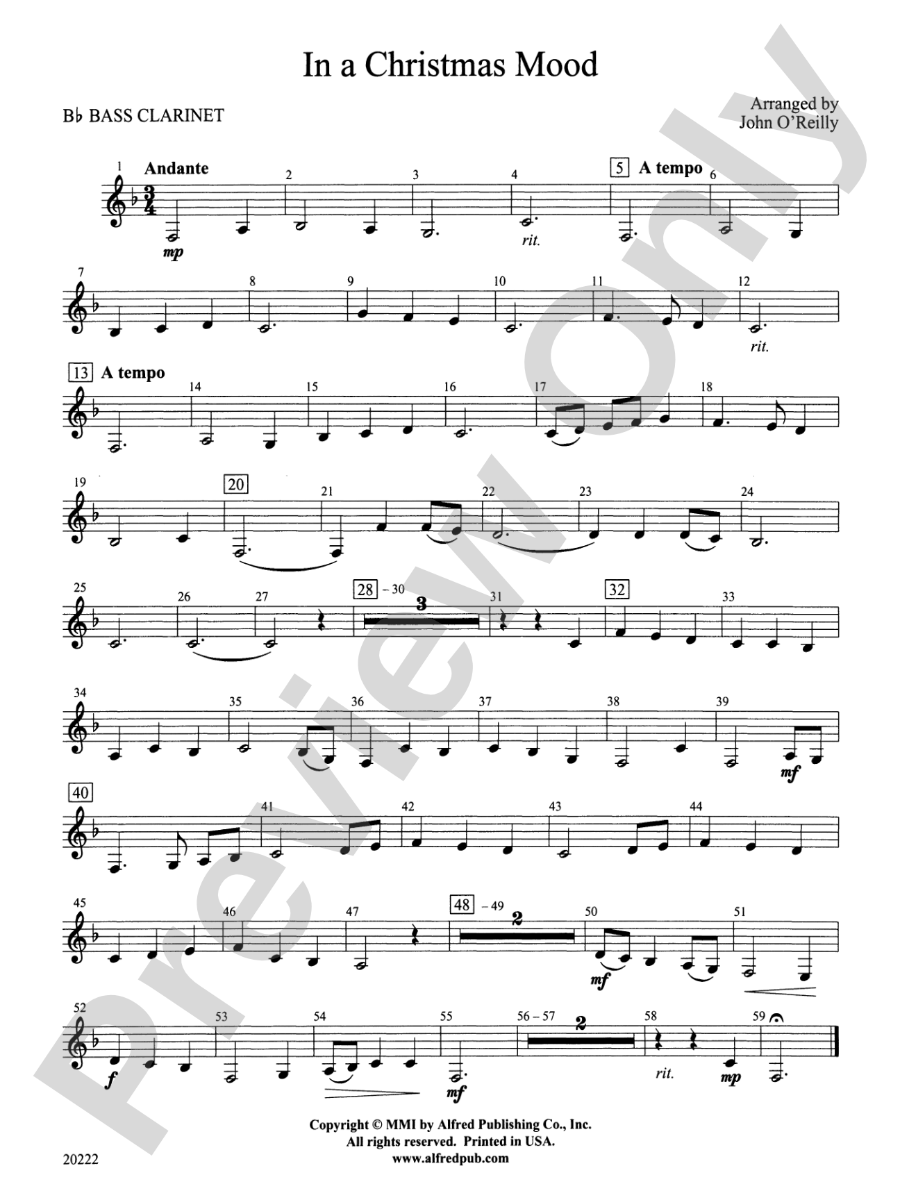In a Christmas Mood: B-flat Bass Clarinet