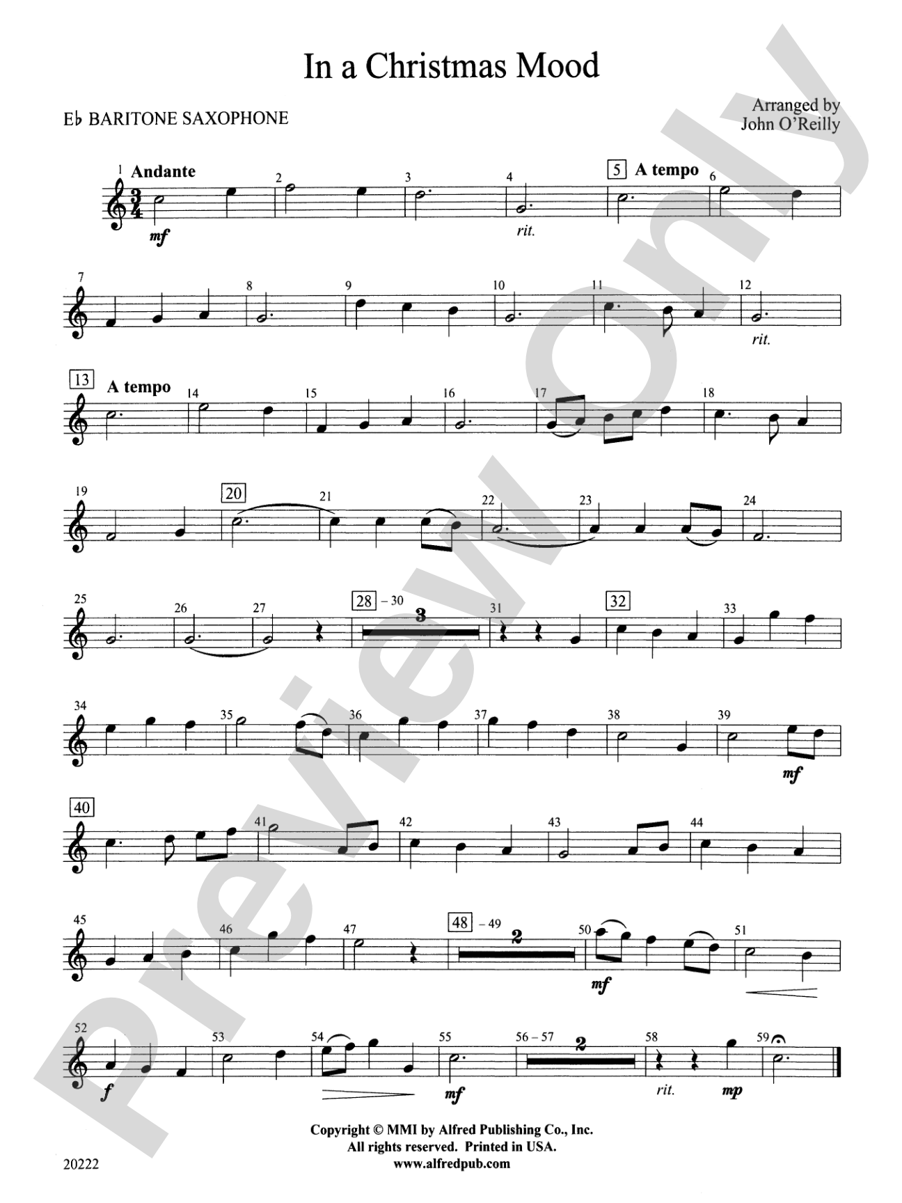 In a Christmas Mood: E-flat Baritone Saxophone