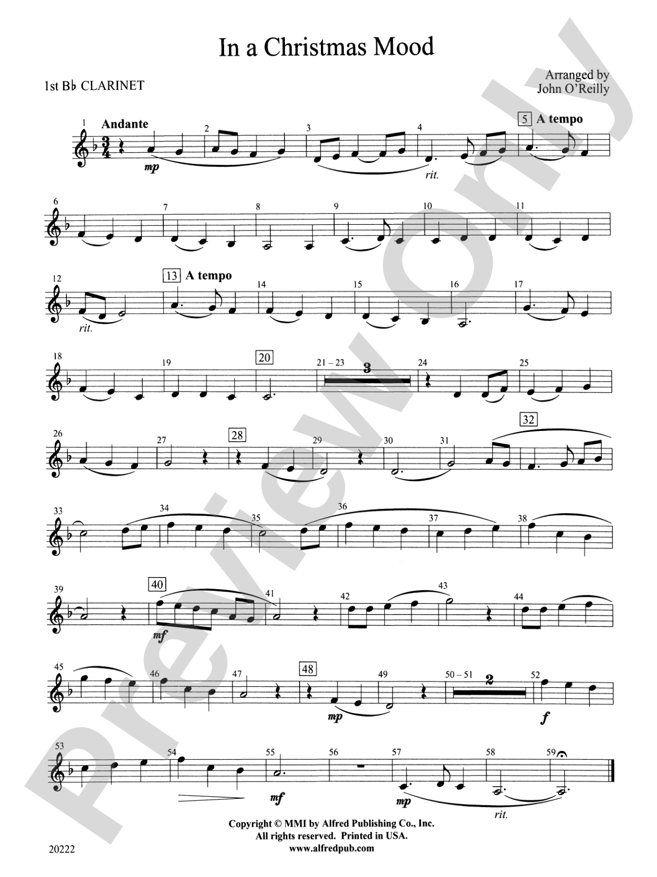 In a Christmas Mood: 1st B-flat Clarinet