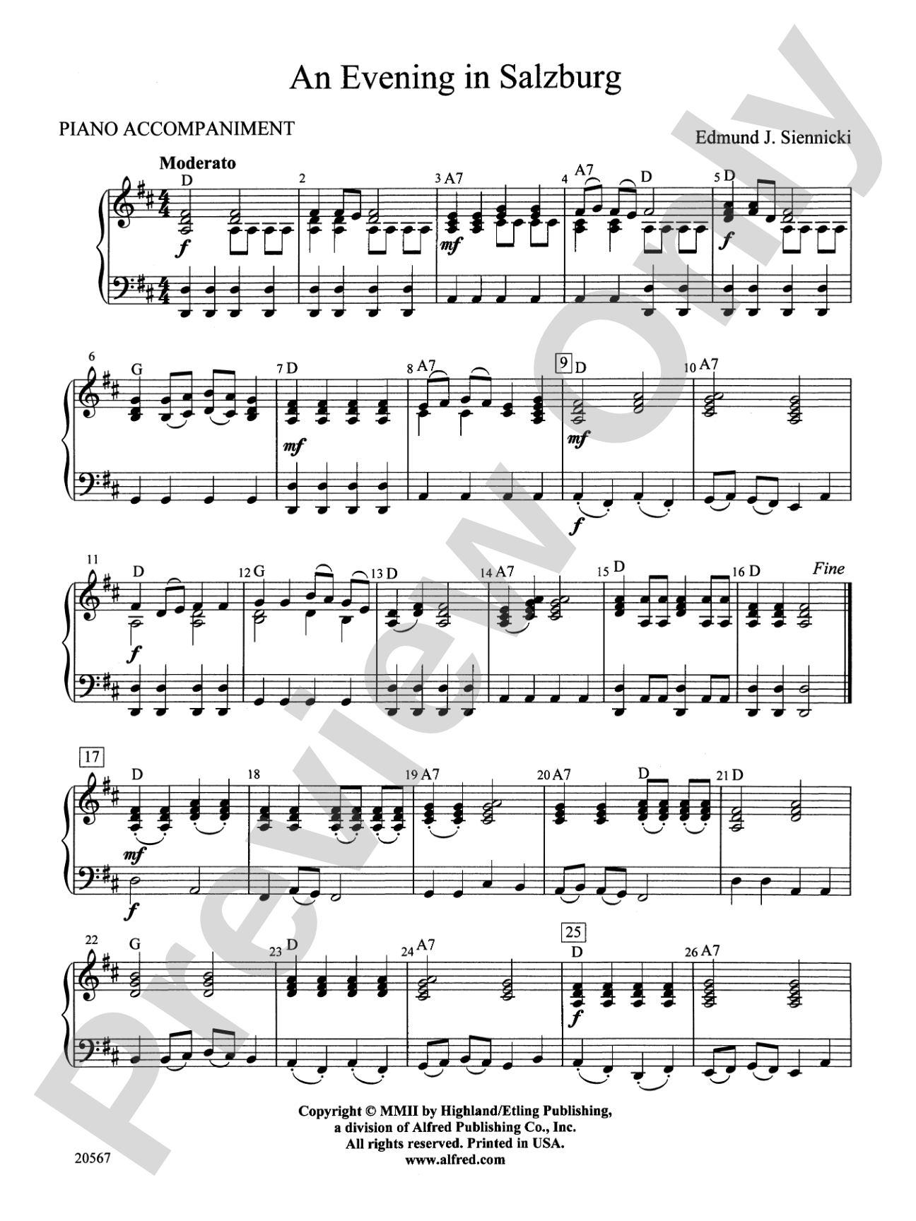An Evening in Salzburg: Piano Accompaniment